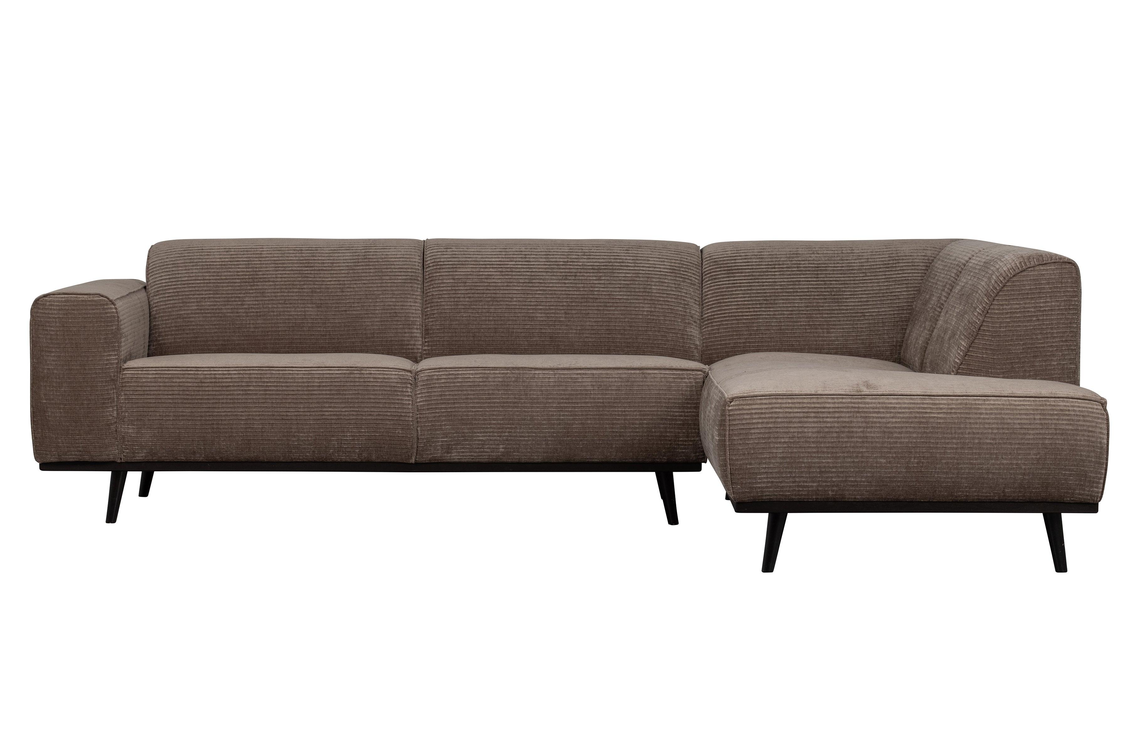 Narożnik sztruksowy prawostronny STATEMENT ciemnobeżowy – sofa narożna