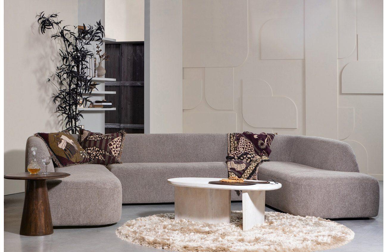Narożnik w kształcie U SLOPING melanż beżowy do salonu – styl minimalistyczny