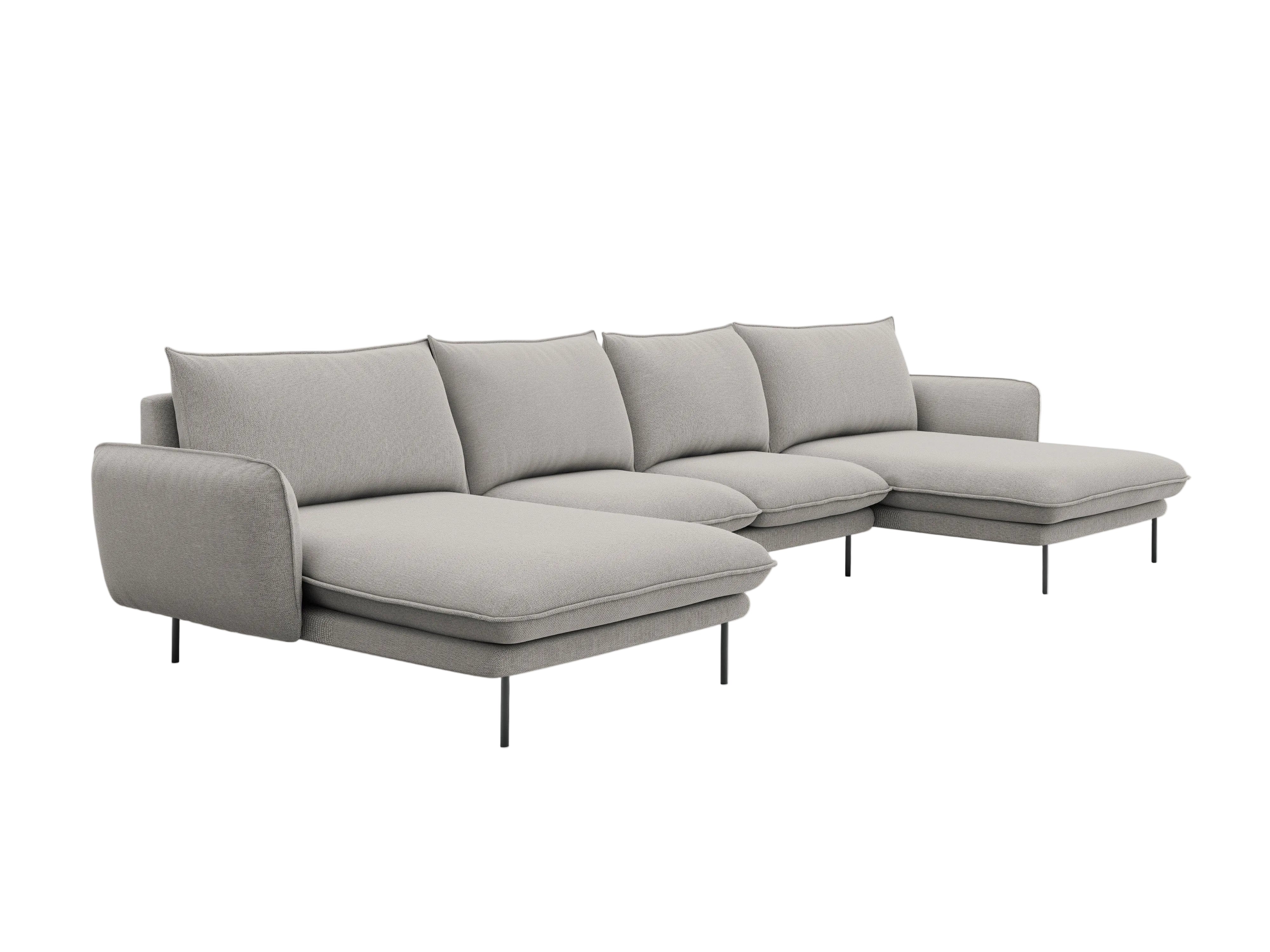 Narożnik w kształcie U VIENNA jasnoszary z czarną podstawą Cosmopolitan Design    Eye on Design