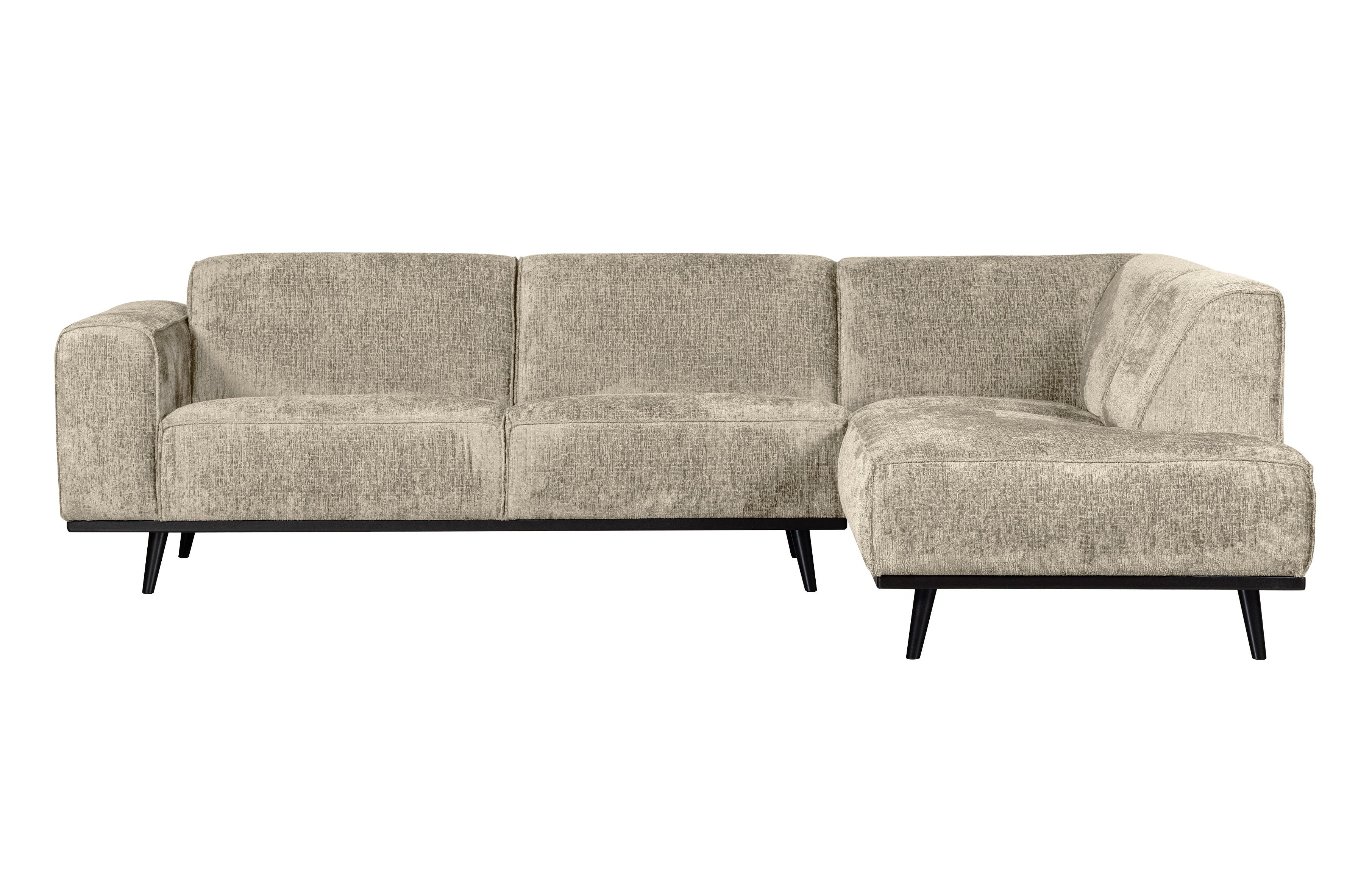 Narożnik welurowy prawostronny STATEMENT STRUCTURE beżowy – sofa narożna