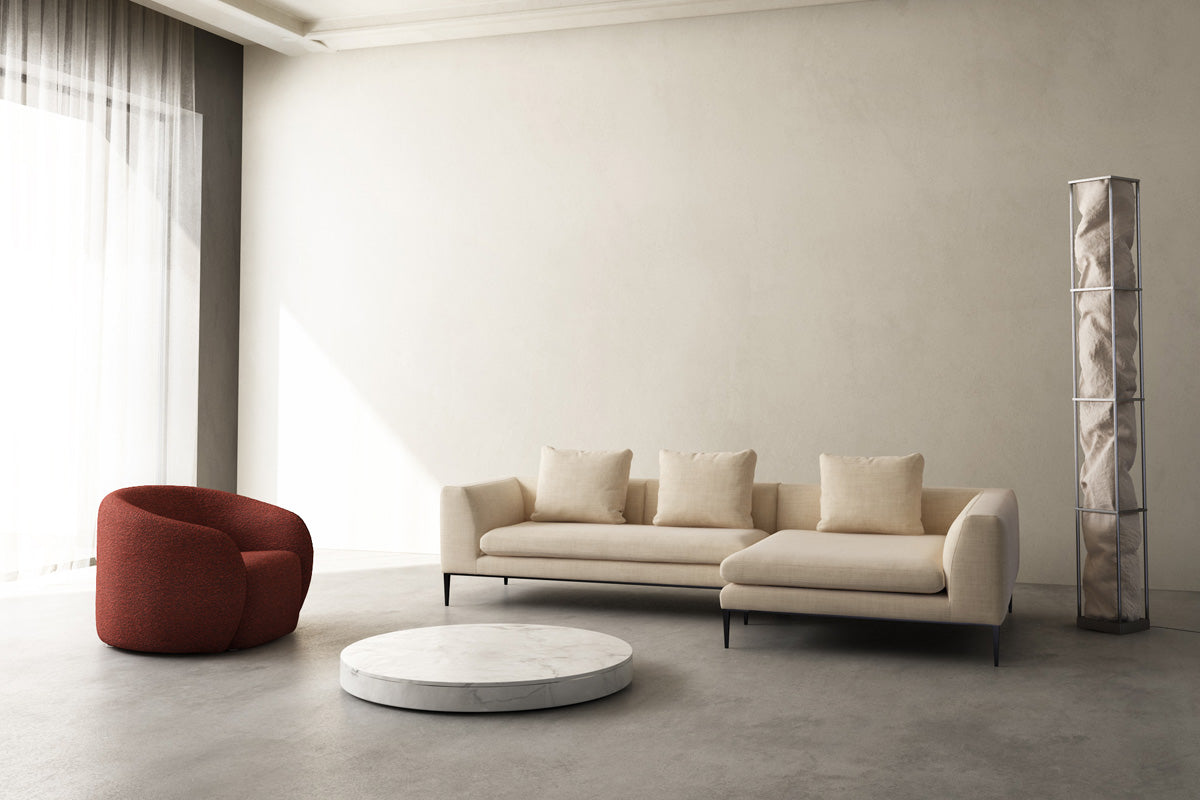 Rechthoekige 4-persoons NASH bank met zwarte basis