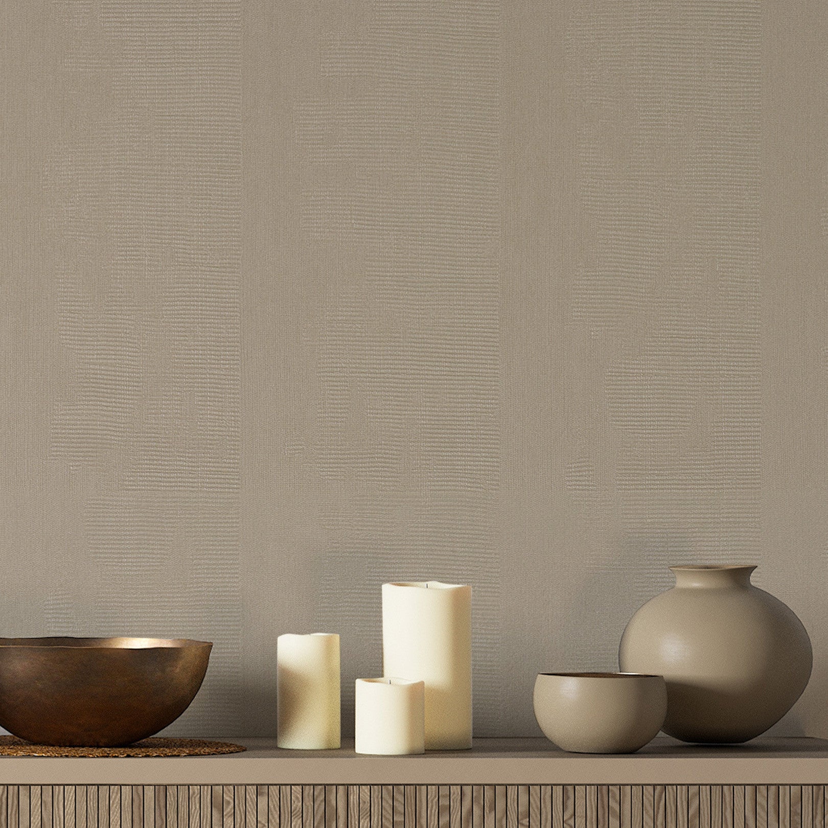 Structural wallpaper with metallic reflections NÉRIKOMI - ARGENT beige