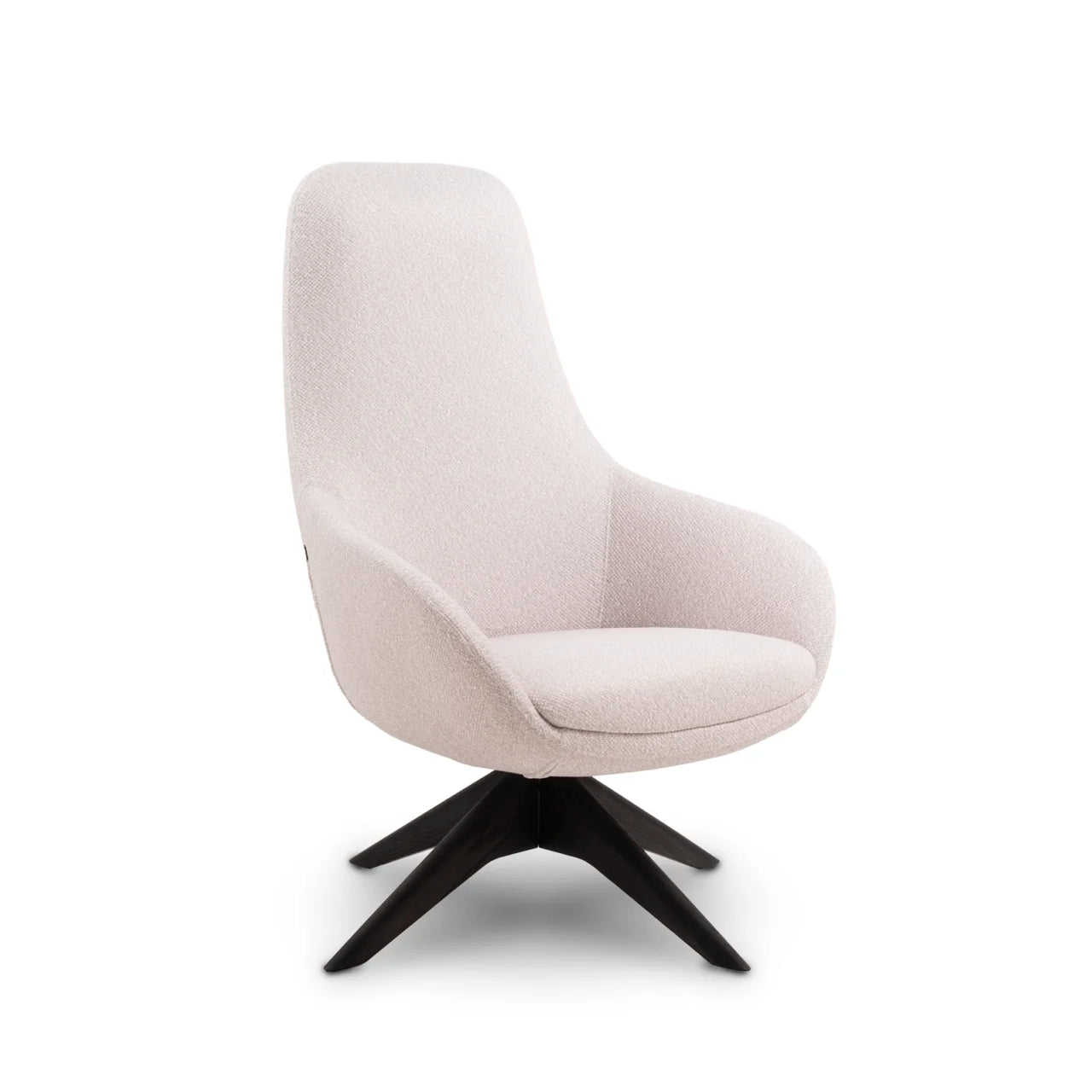 Classic Upholstered Swivel Armchair with Wooden Base