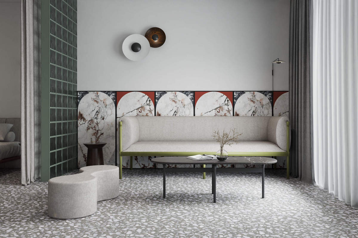 2-Sitzer-Sofa niedrig gepolsterte Stelzen