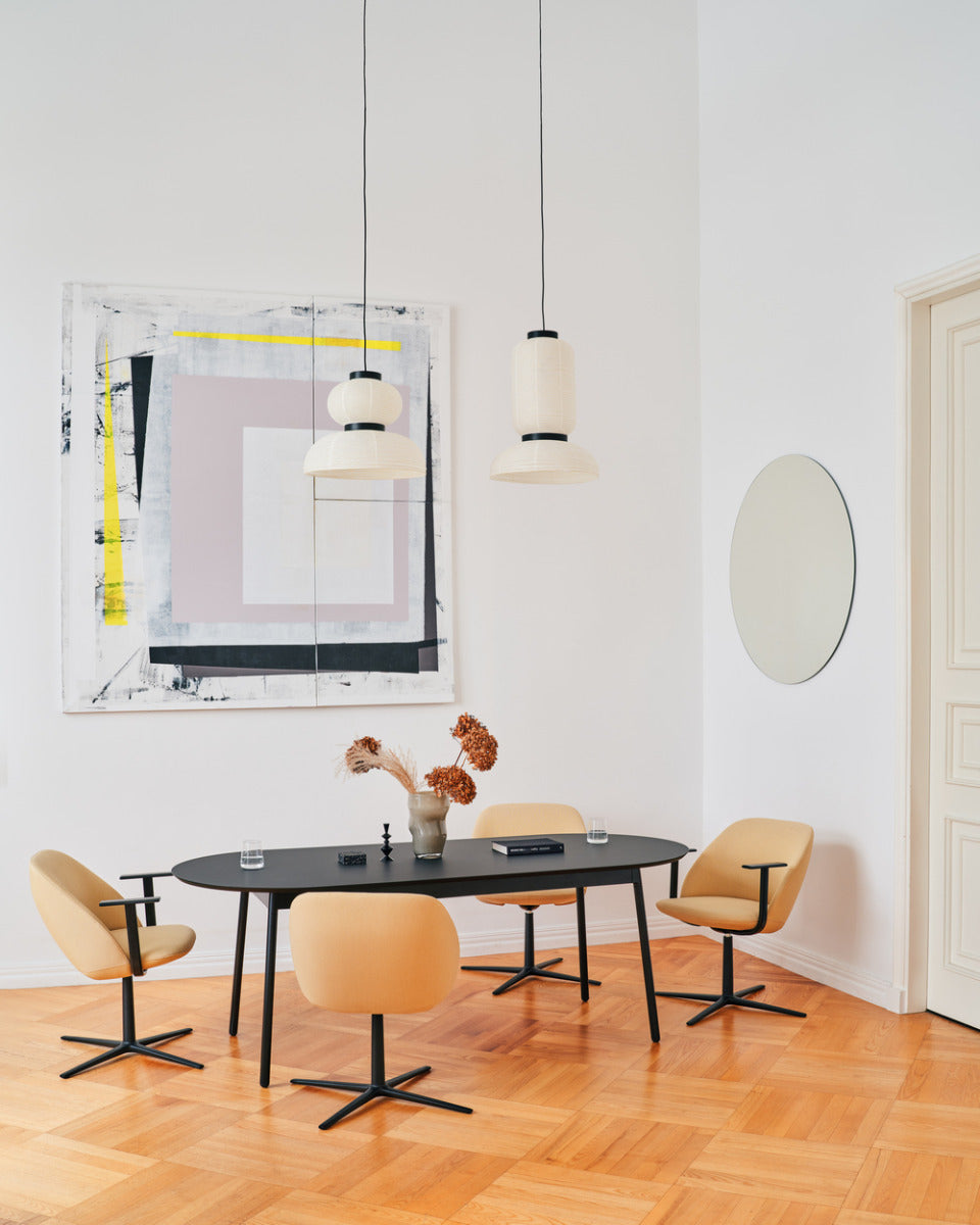 Fauteuil met lage rugleuning PARALEL draaibare platte basis