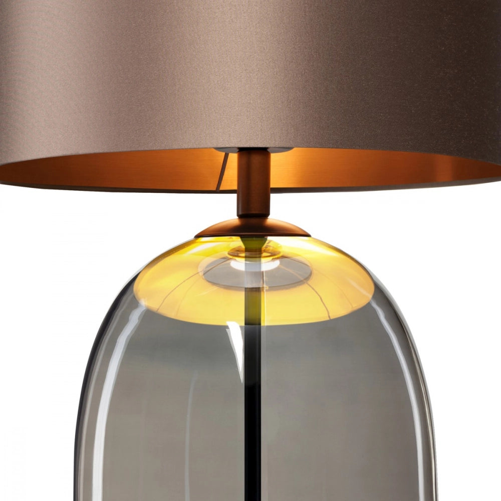 SALVADOR table lamp smoked glass with brown shade and black finish [wycofane]