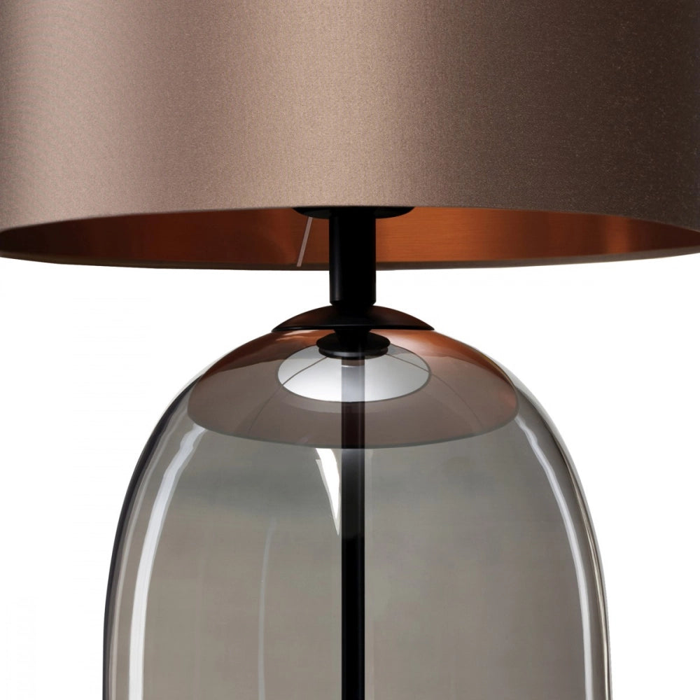SALVADOR table lamp smoked glass with brown shade and black finish [wycofane]