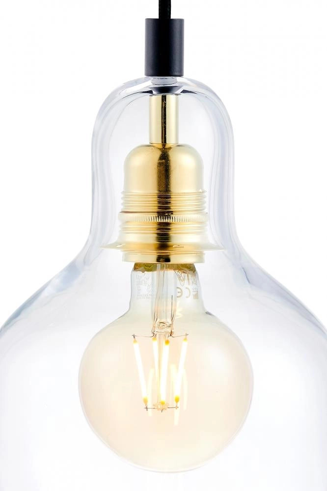 LONGIS I transparent pendant lamp with gold