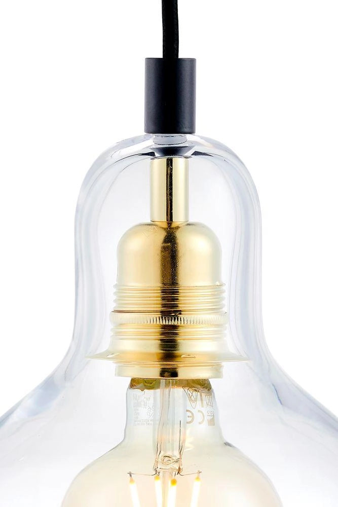 LONGIS I transparent pendant lamp with gold