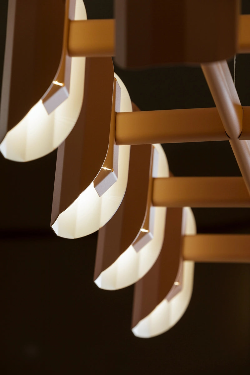 Hanglamp met meerdere armen APOLIN gebroken roze