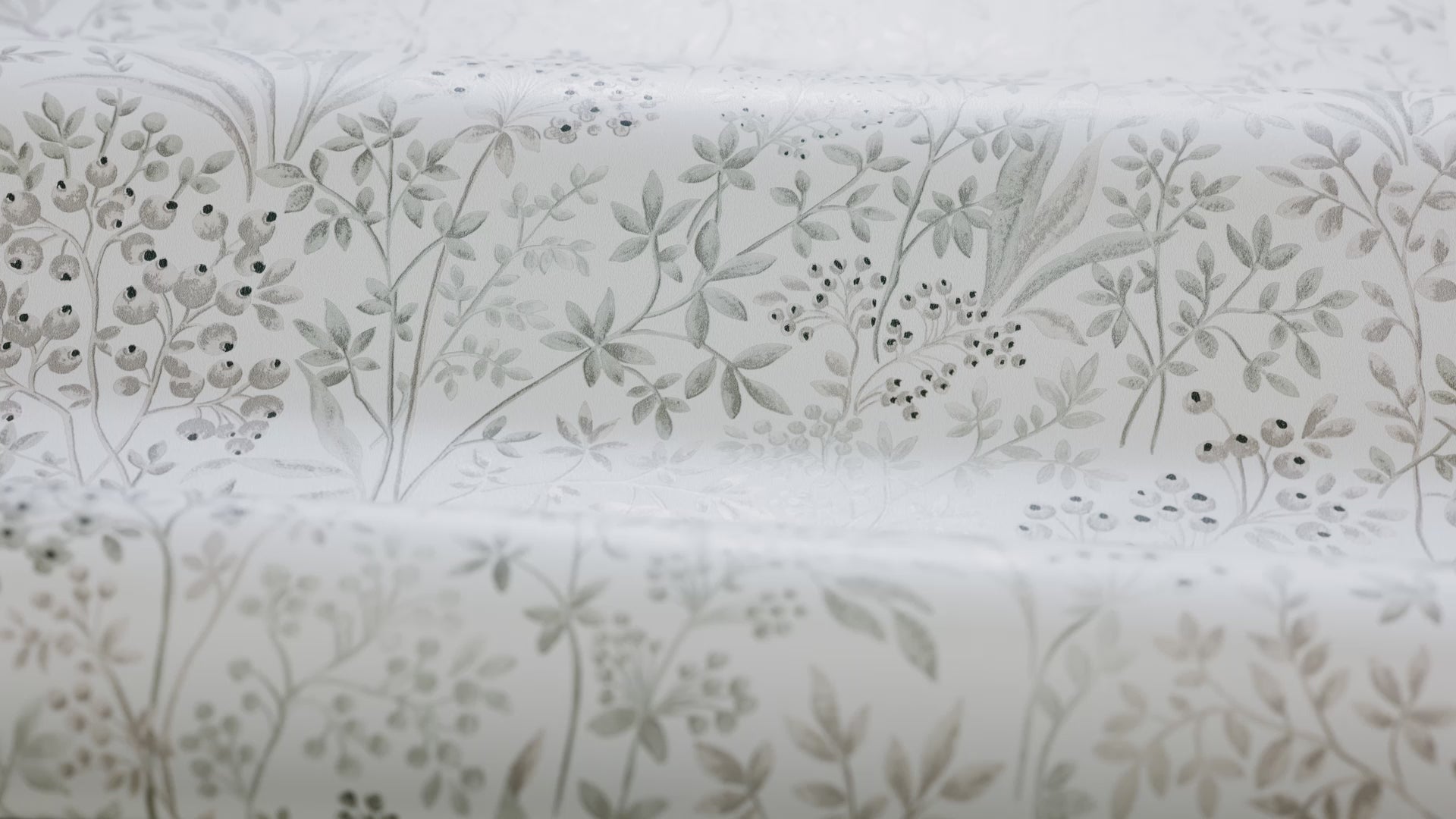 Vliesbehang van papier met plantaal patroon NOCTURNE lichtgrijs