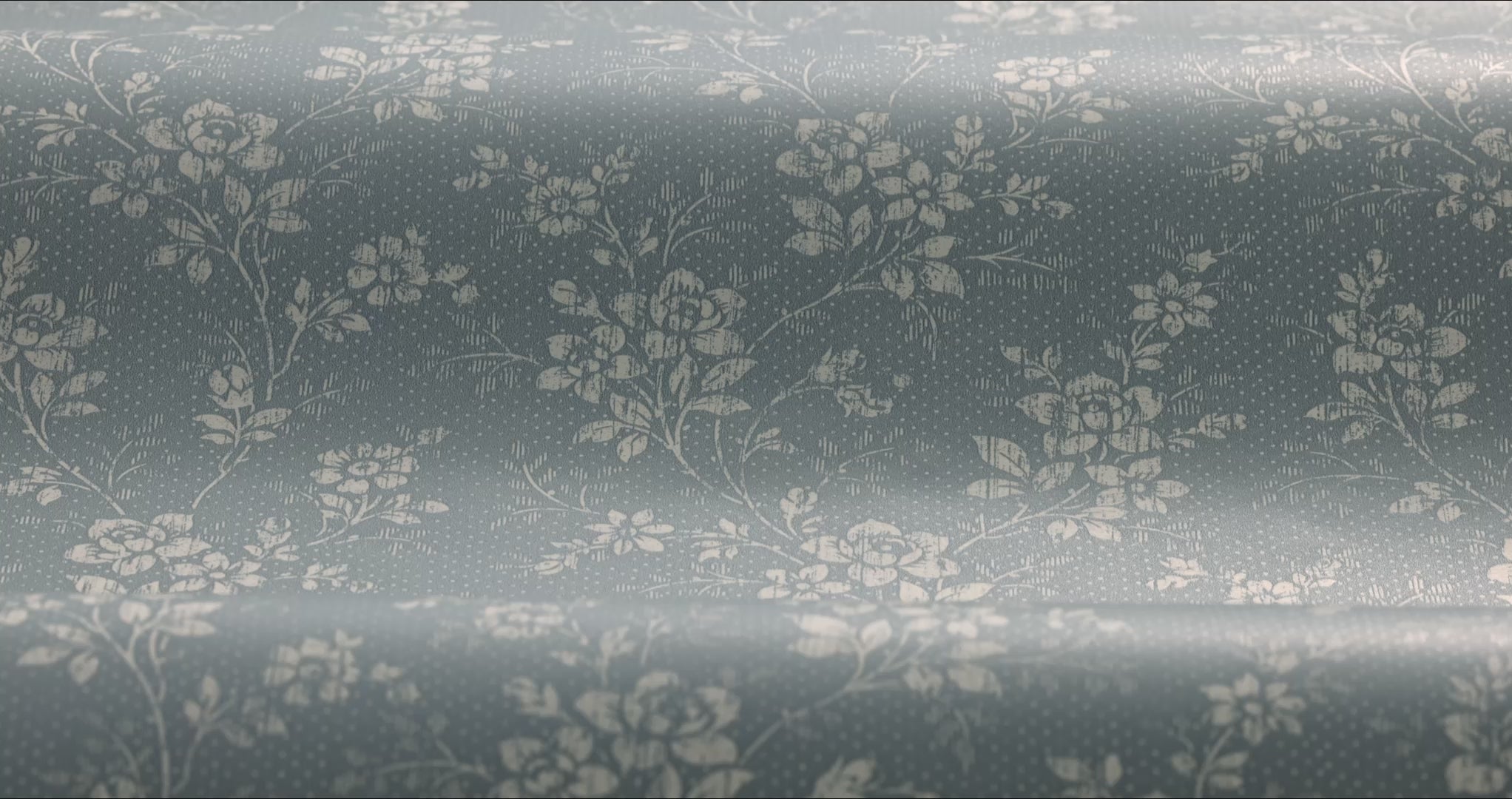 Behang met een bloemenpatroon HIP ROSE lichtblauw met beige