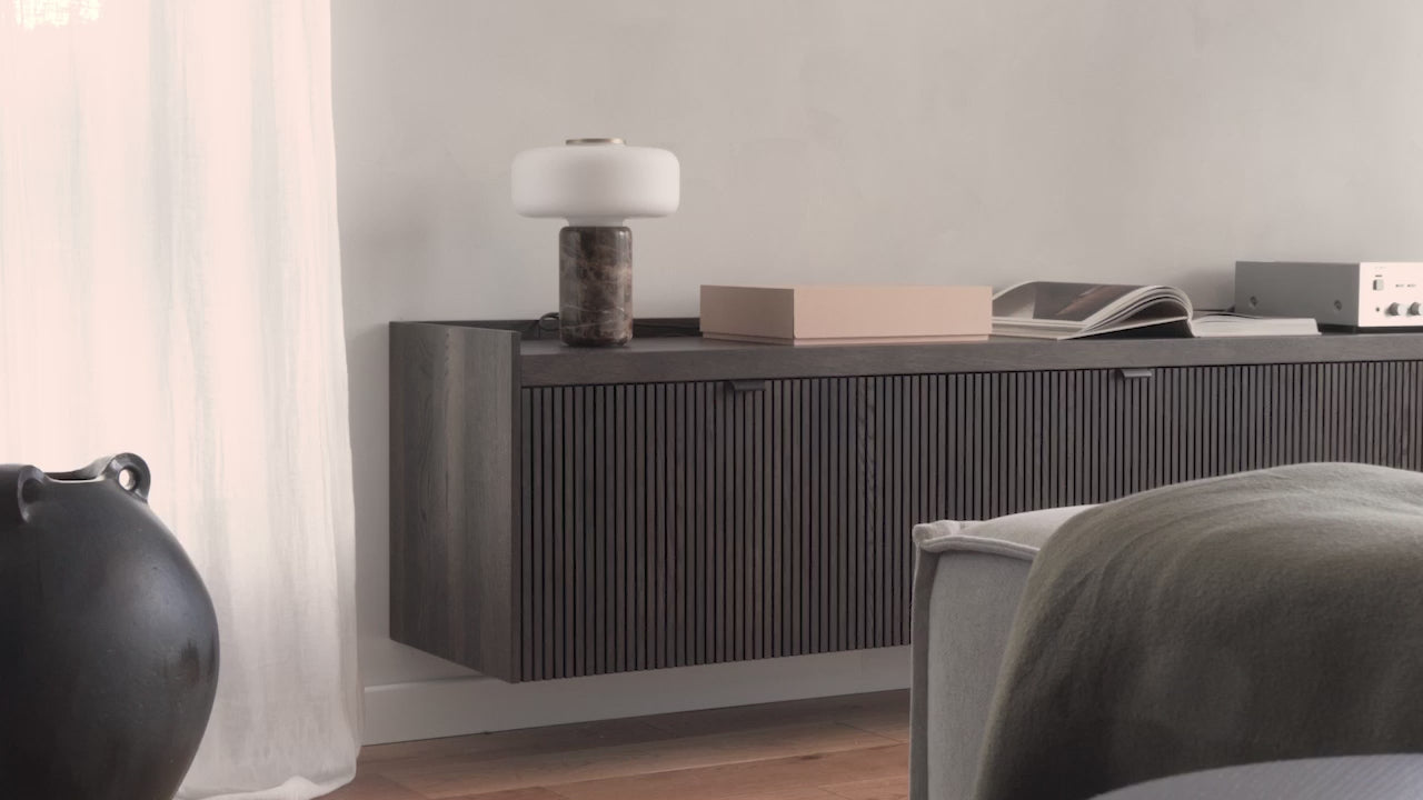 MEDA Wall-Mounted TV Cabinet Dark Oak Wood