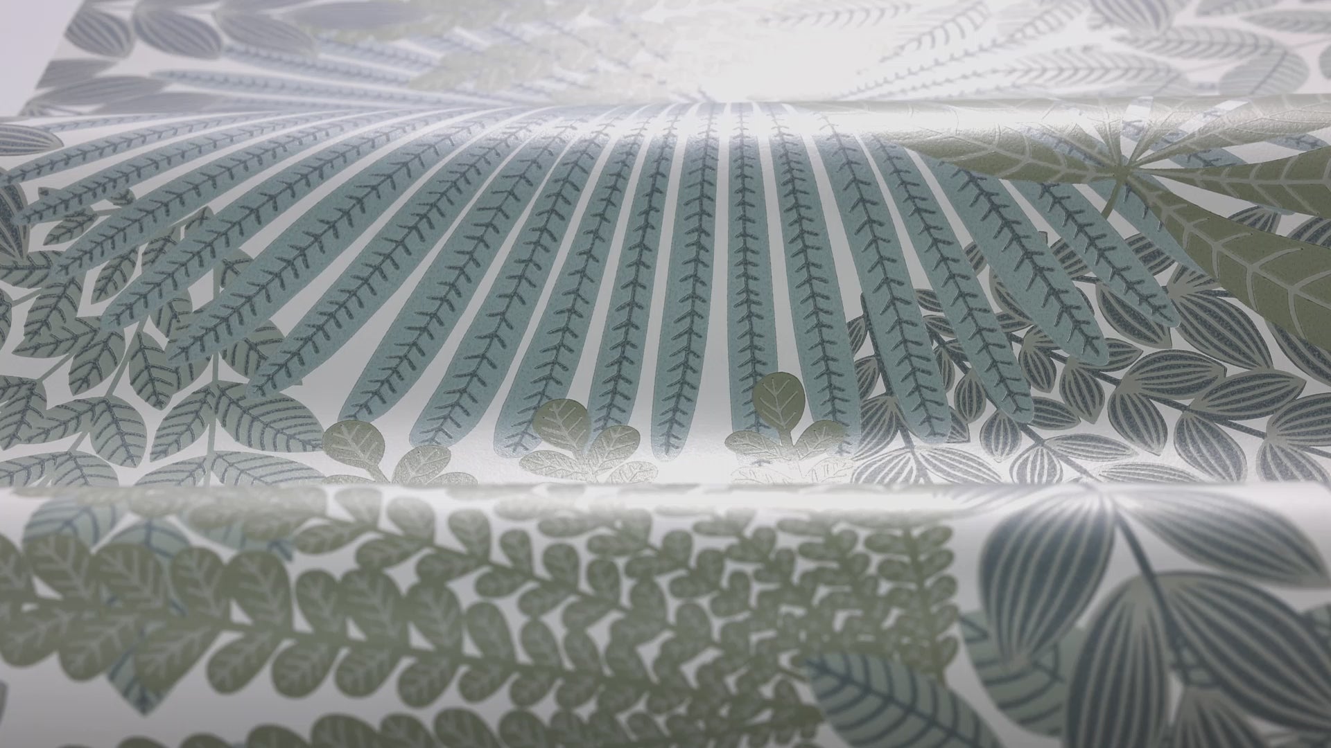 Behang met plantmotief VELVET LEAVES olijfgroen
