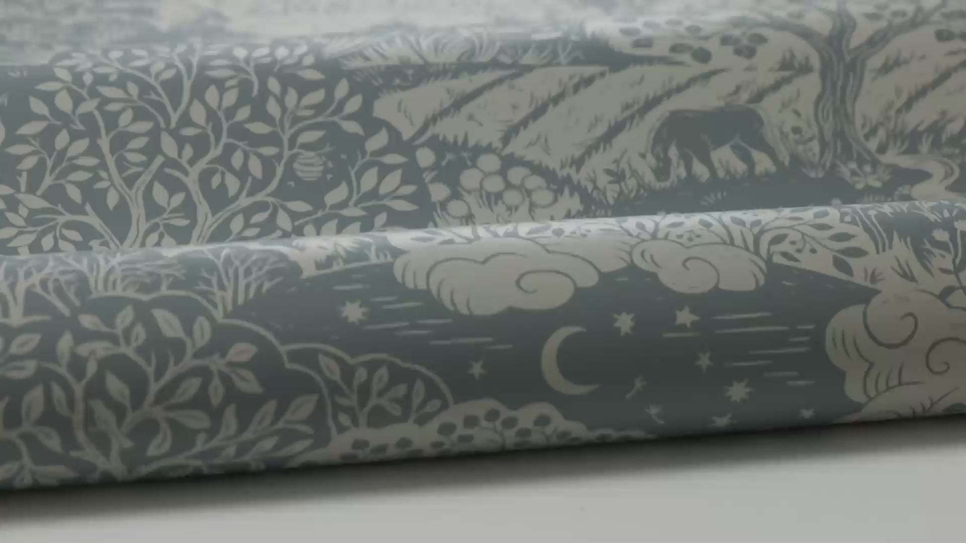 Kinder-Tapete mit Landschaft SOLANGEN blau-beige