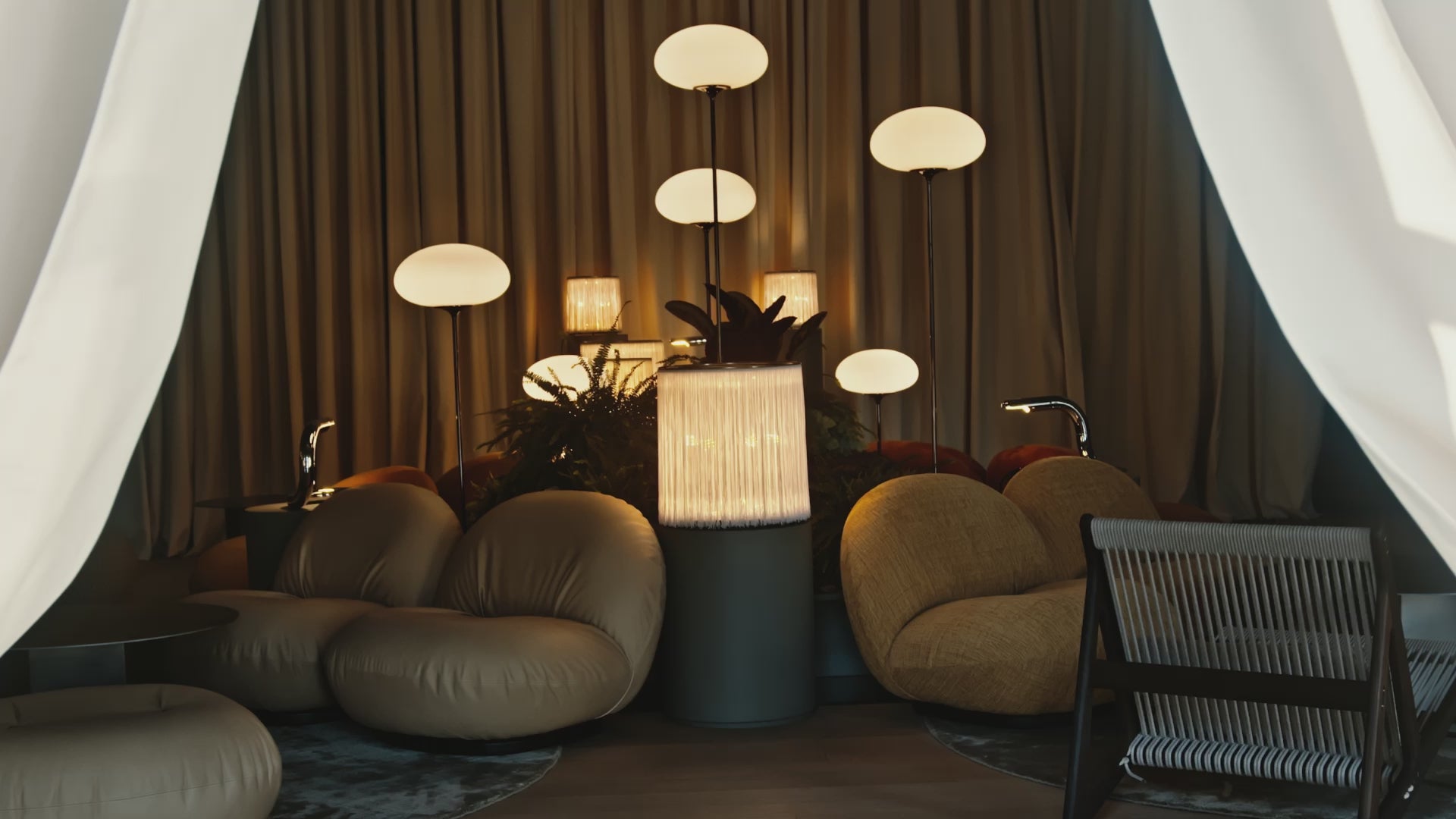 Floor lamp MODEL 597 polished aluminum