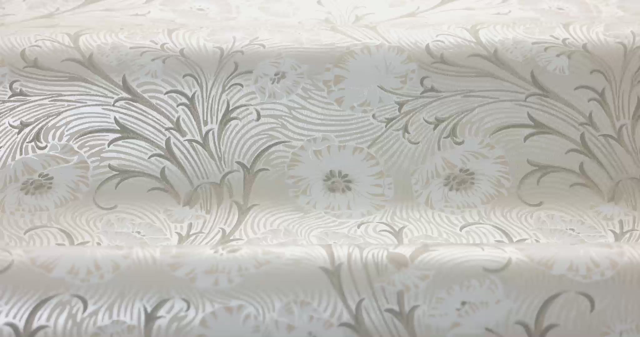 Tapete mit Pflanzenmotiv Blumen POPPY FLOW beige mit Weiß