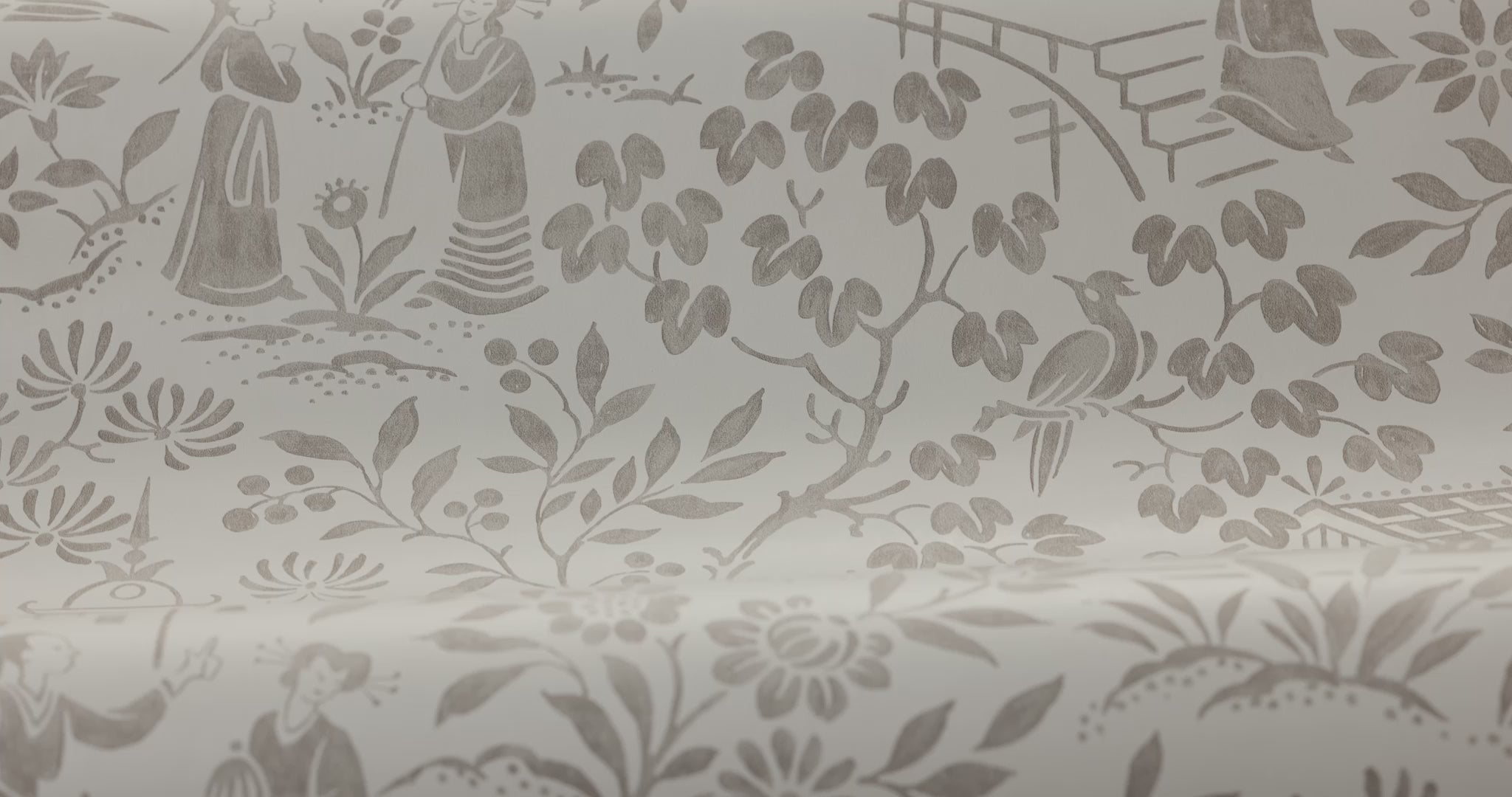 Vliesbehang met oosters motief ORIENTAL GARDEN beige met bruin