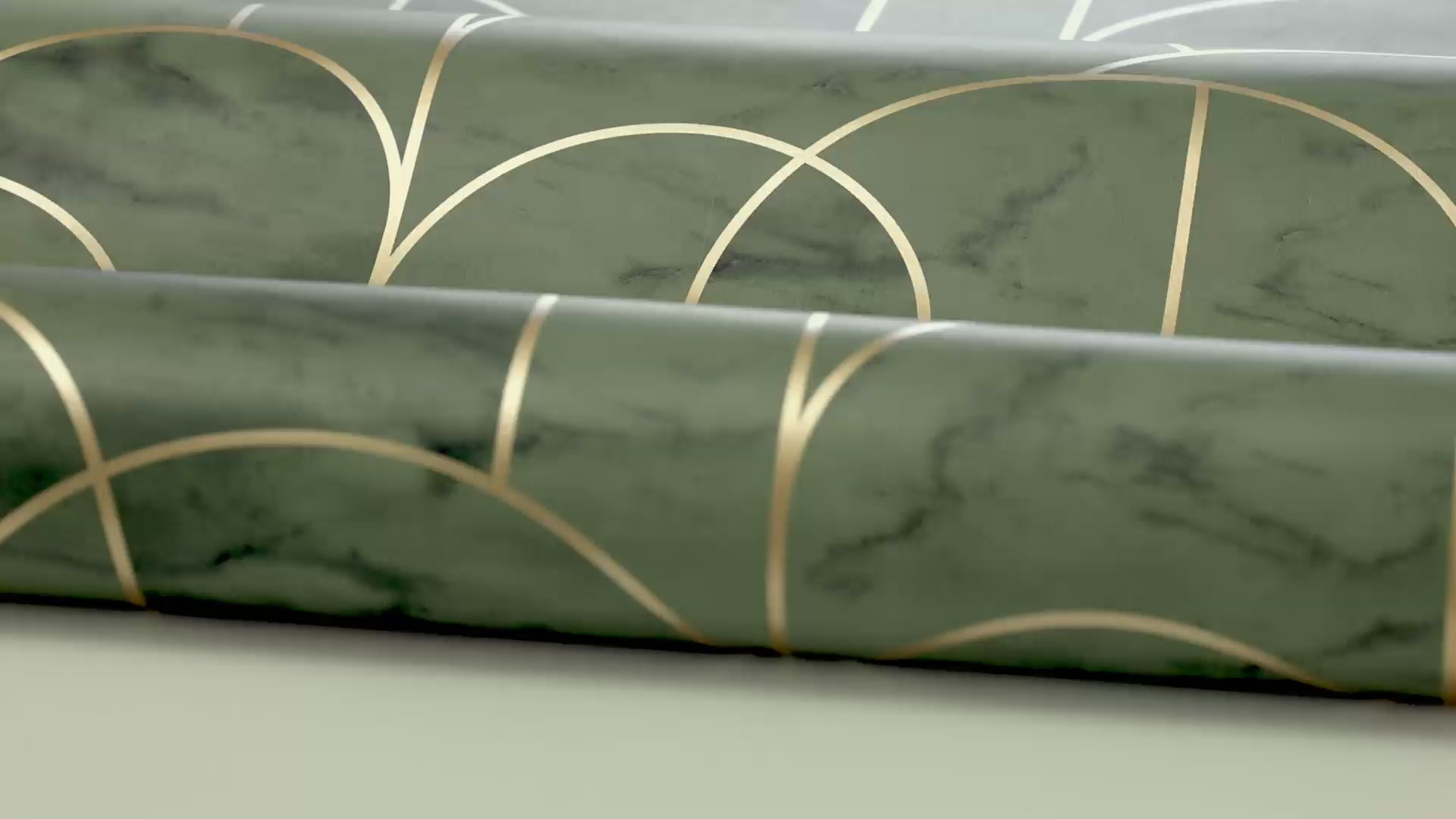 Tapeta flizelinowa papierowa imitująca marmur ARCH zielony ze złotym