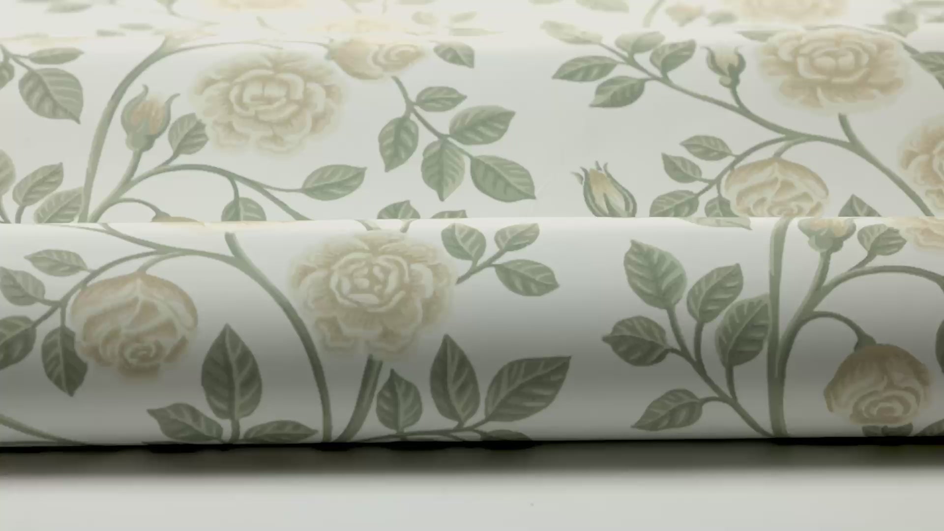 Witte ELSA behang met bloemenmotief in geel
