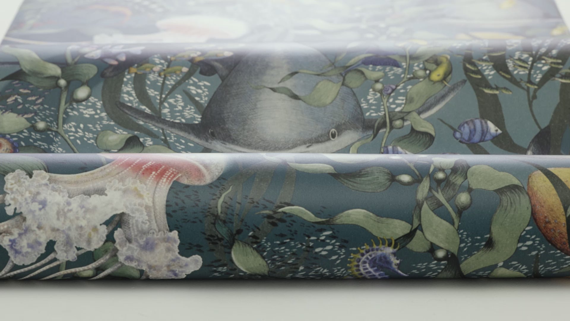 Children's wallpaper with an underwater animals theme UNDERWATER MAGIC dark blue