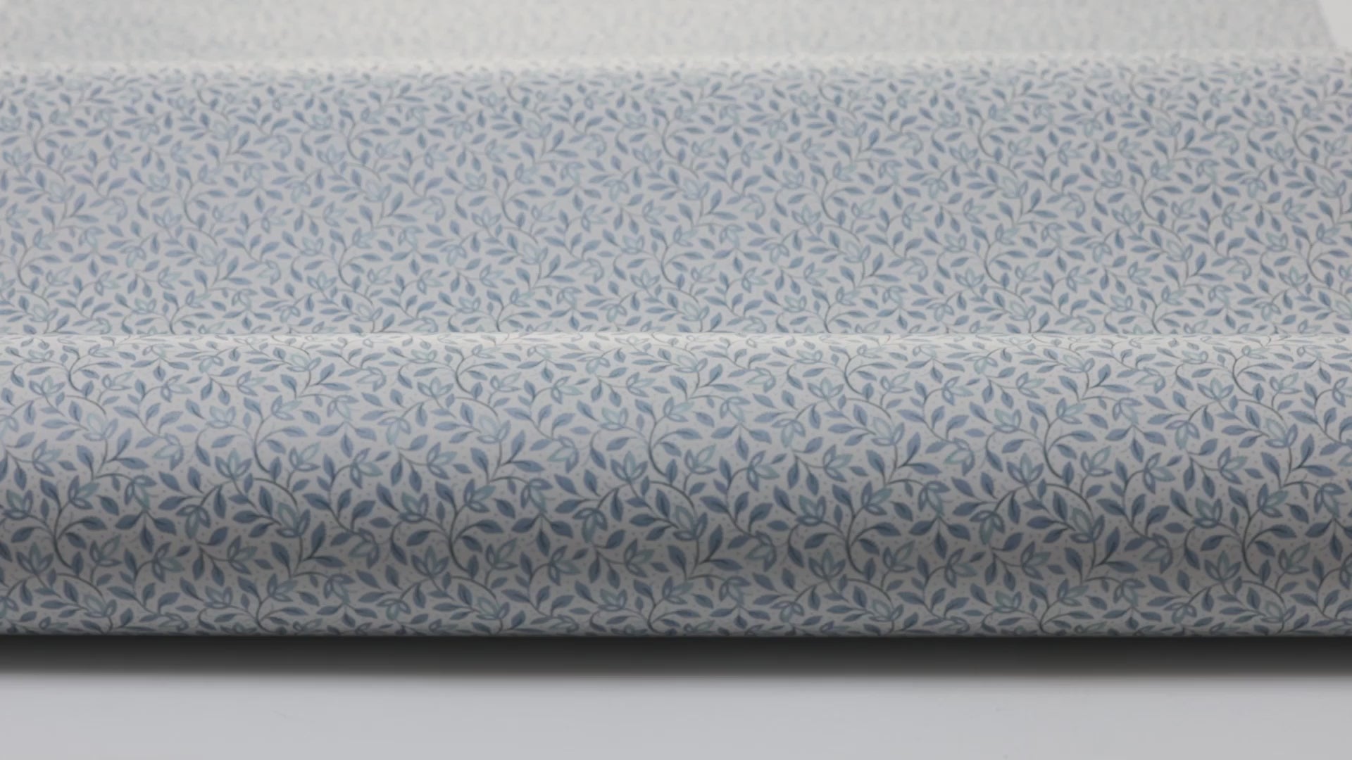Behang met plantenmotief IDA blauw met wit
