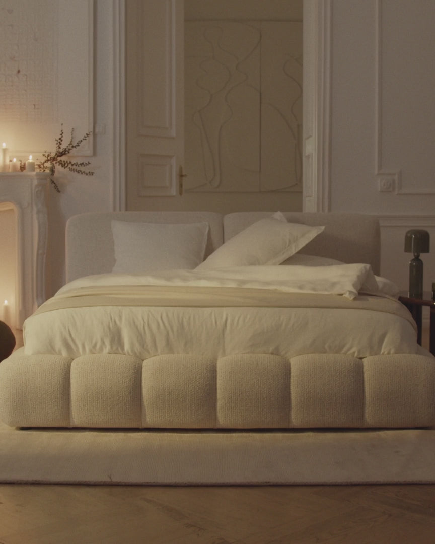 Bed SOLANGE donkergrijs chenille