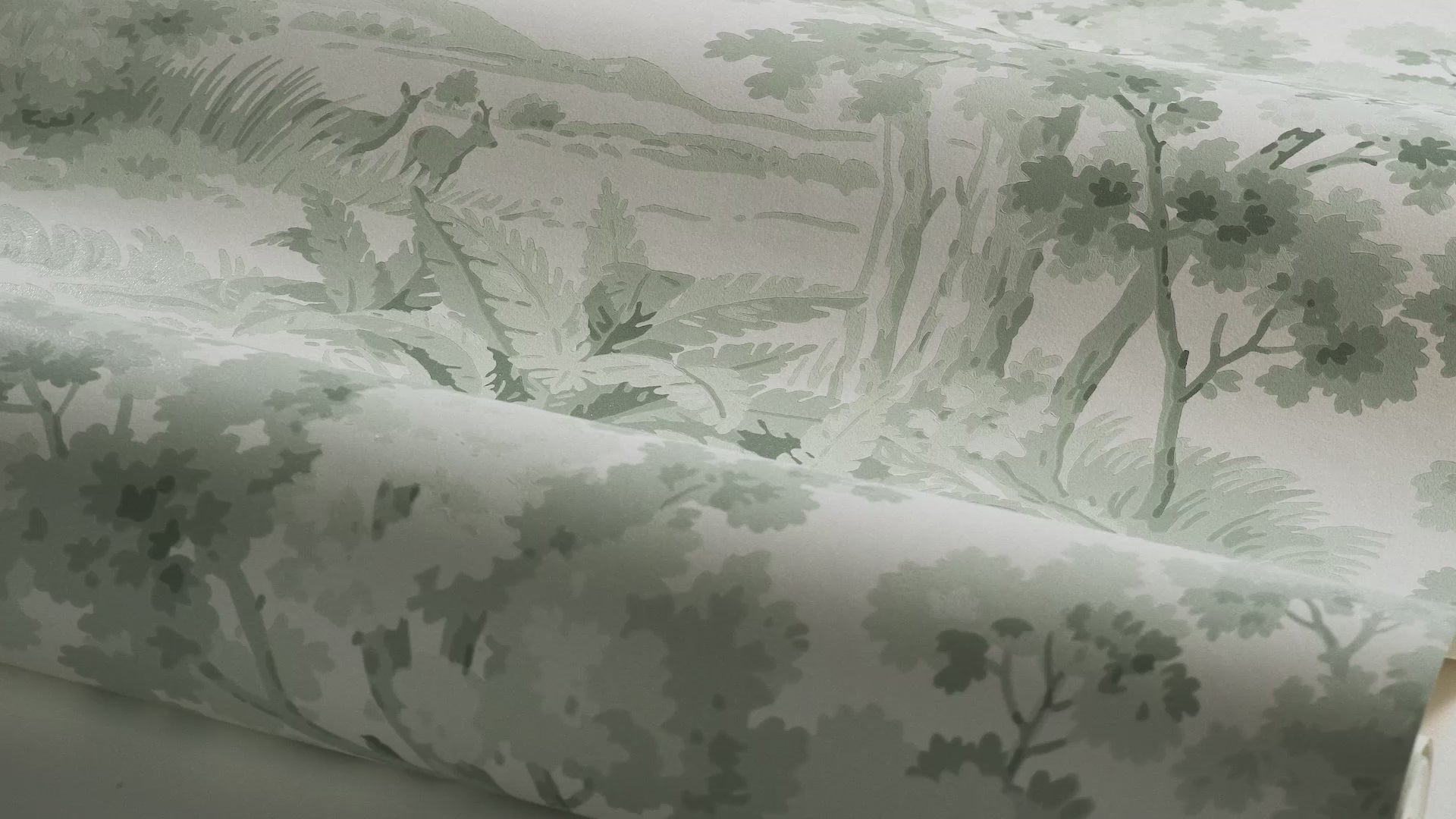 Vlies-Tapete mit pflanzlichem Muster COUNTRYSIDE MORNING beige mit grünem Akzent