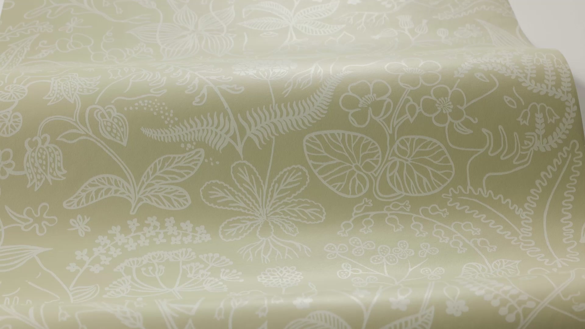 Behang met een plantmotief van bloemen en bladeren GRAZIA zandbeige