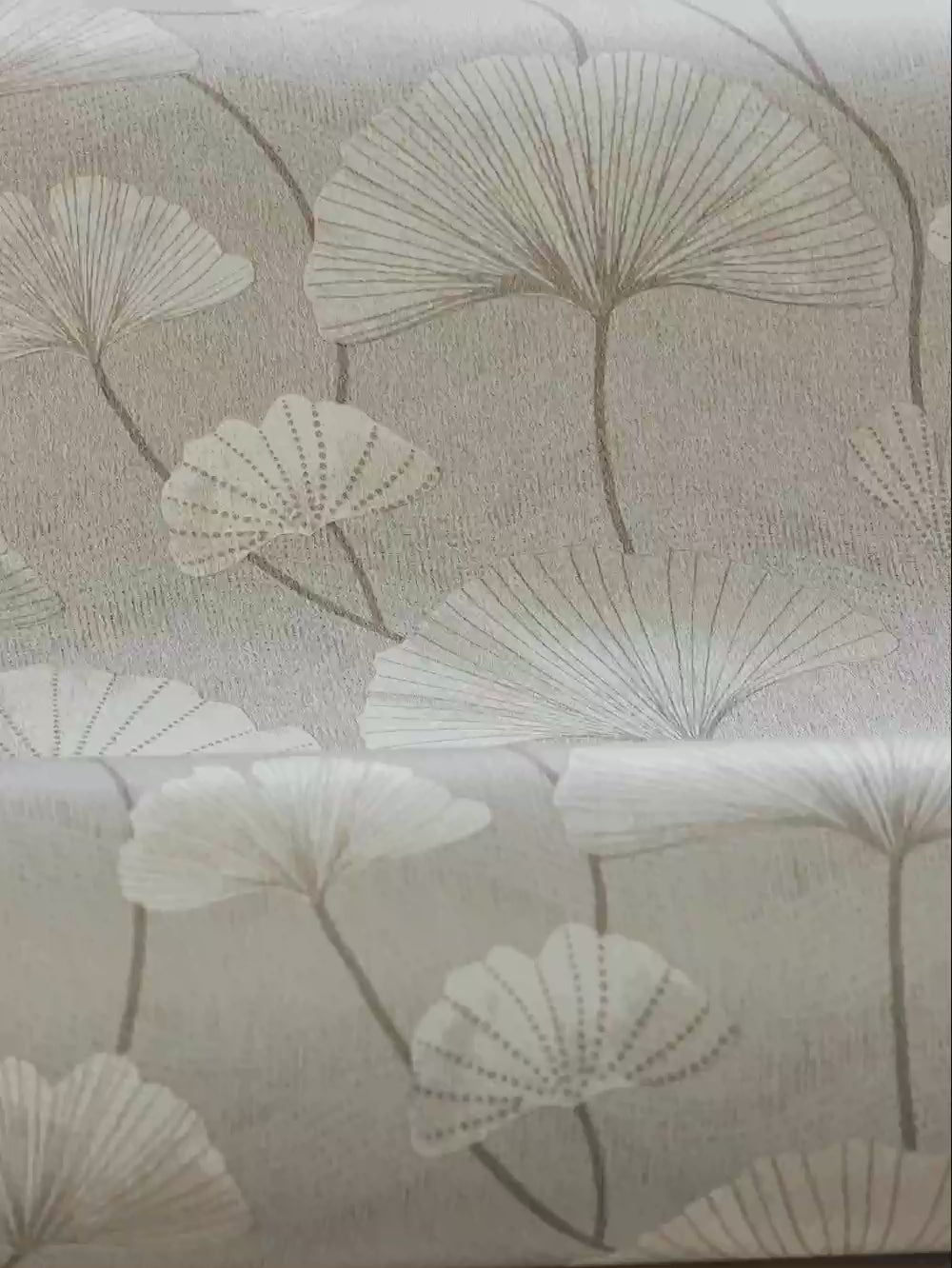 Structuurtapijt met plantaal motief SOPHIA grijs-beige