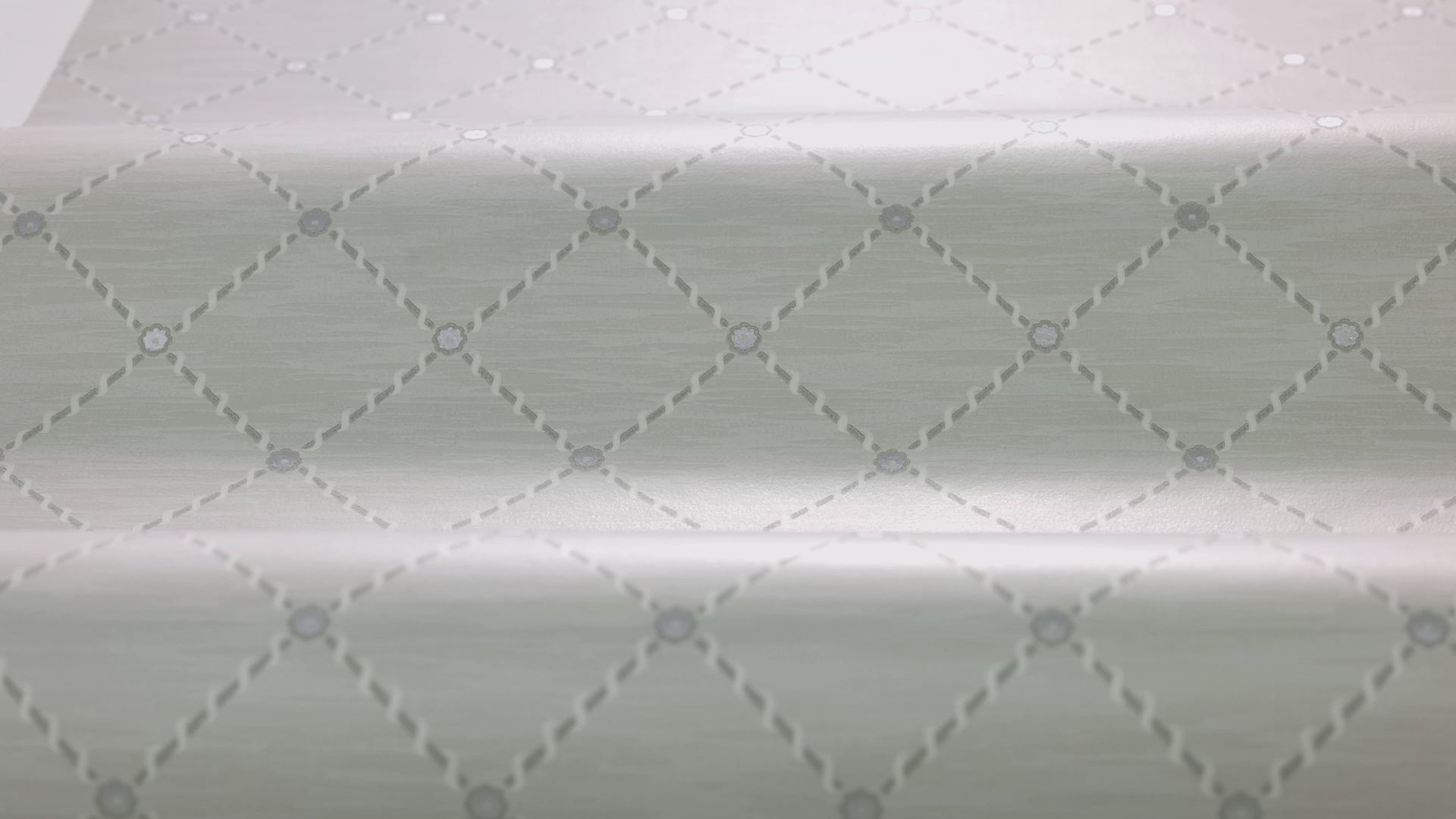 Geometrisch patroonbehang GOLDEN TRELLIS grijs met wit
