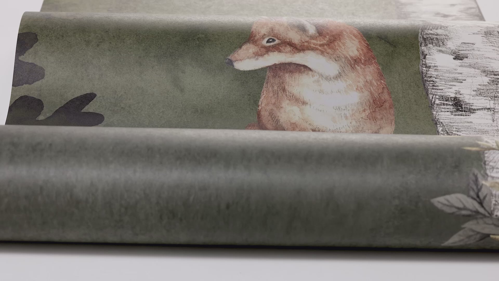 Kindermuur met plantaal motief WILD FOREST groen