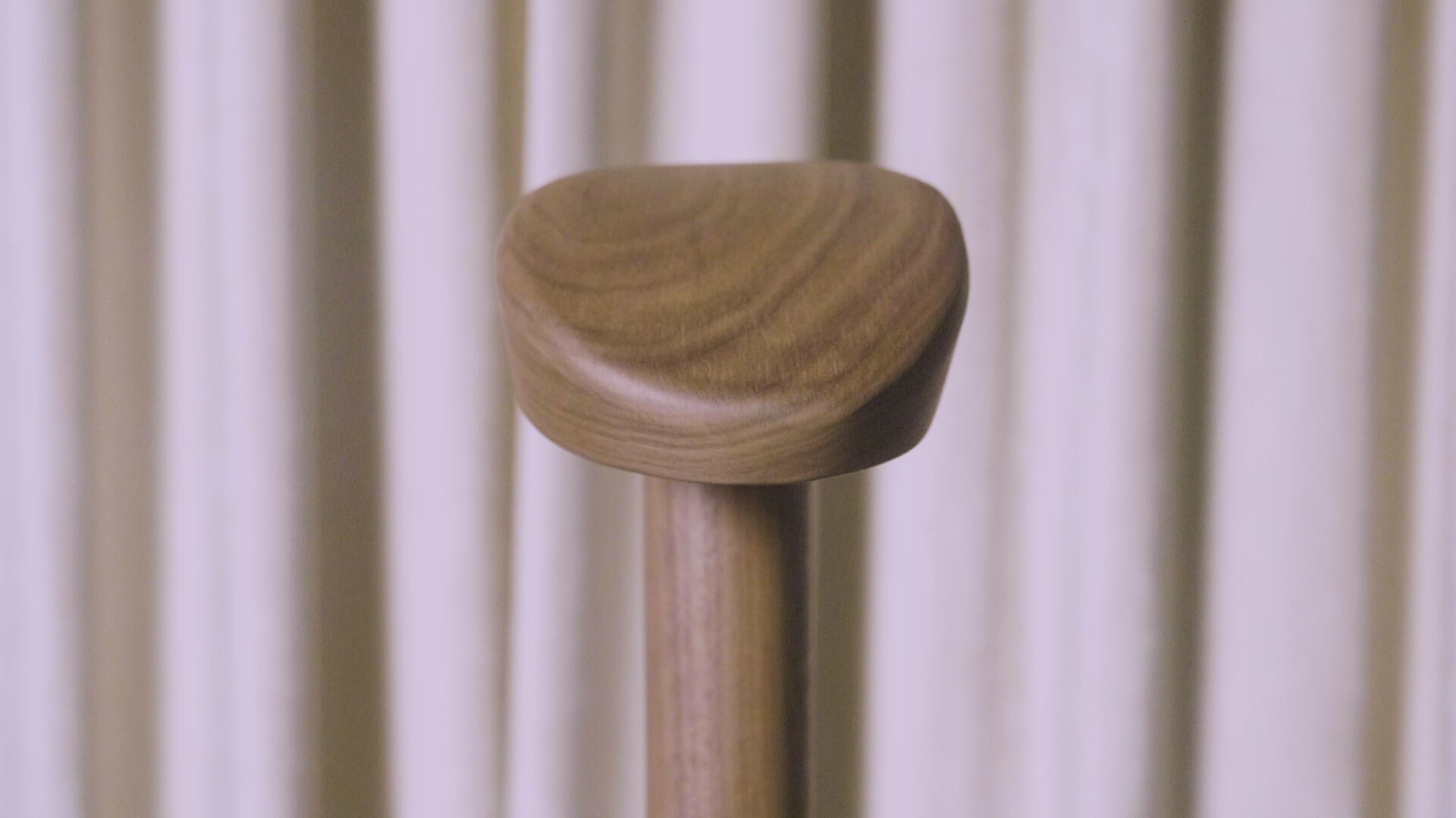 GALAN M coat rack in walnut wood with brown marble and graphite finish