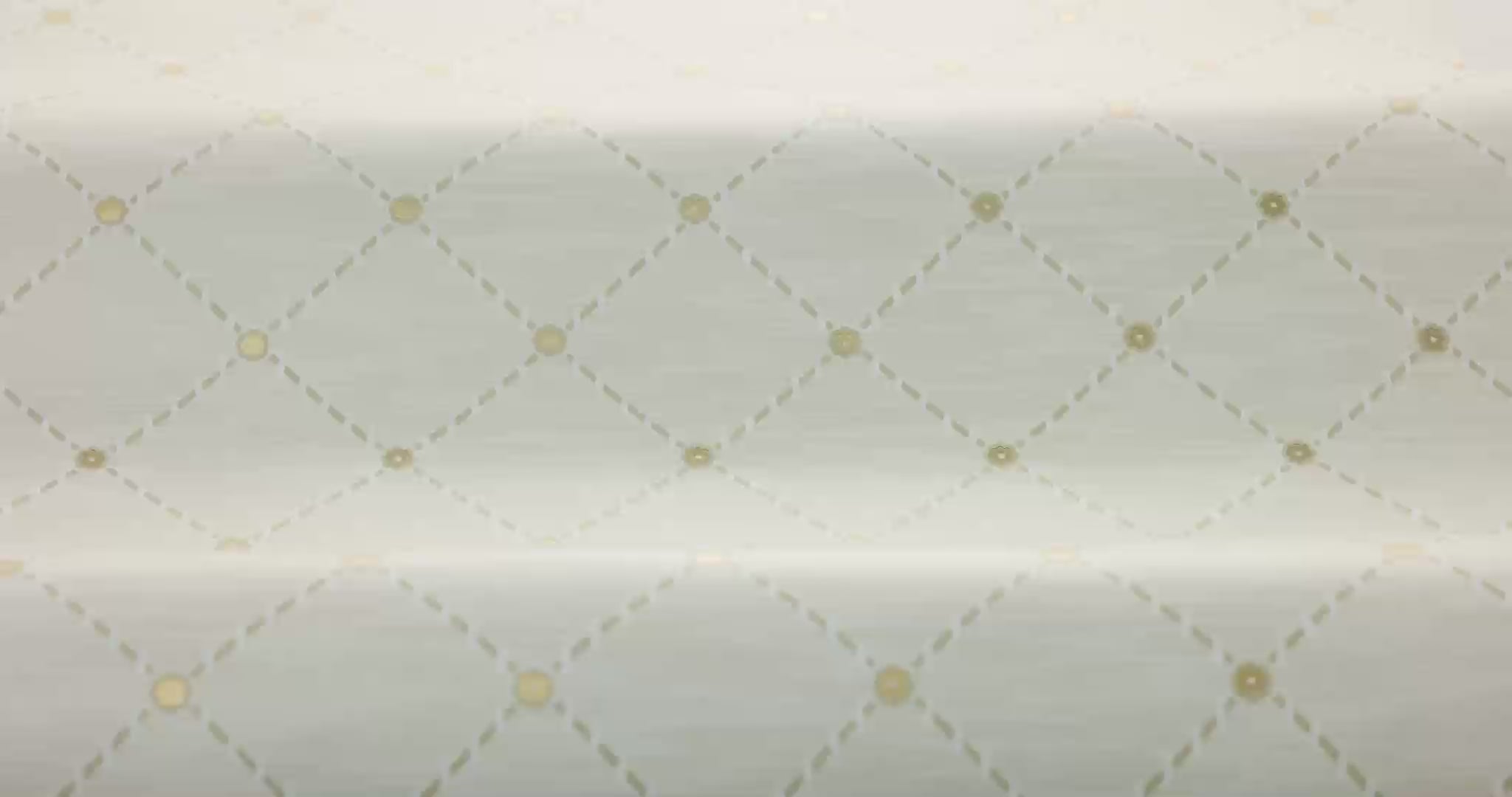Cream Golden Trellis Geometric Wallpaper with Gold