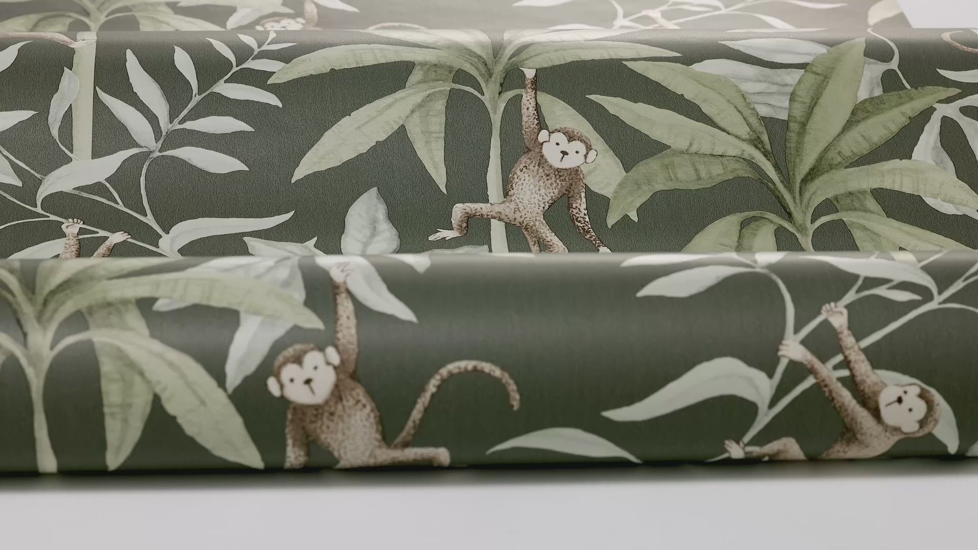 Kinder-Tapete mit Dschungelmotiv JUNGLE FRIENDS grün