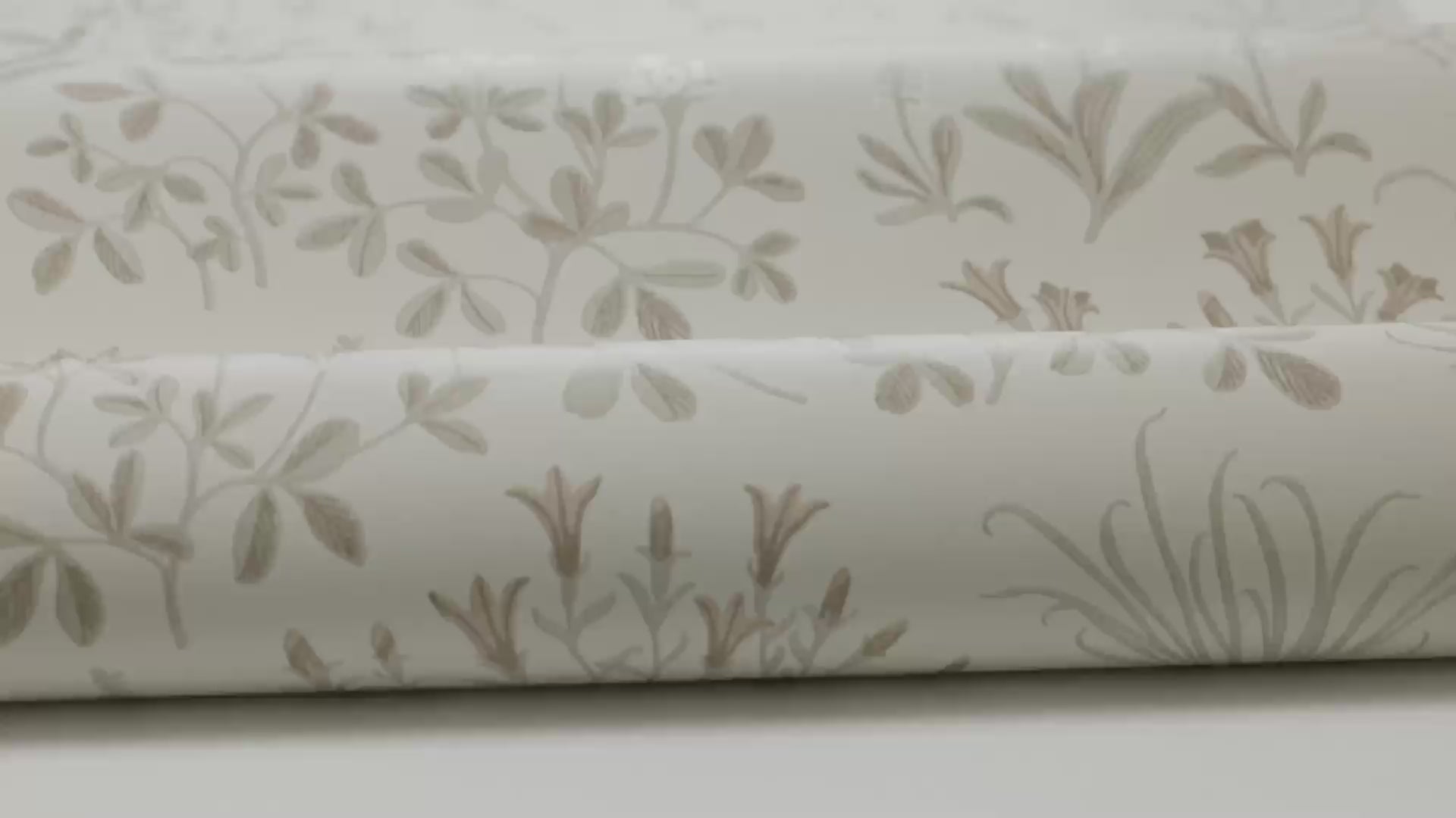 Behang met bloemenmotief NORAS ANG zandkleurig met bruin