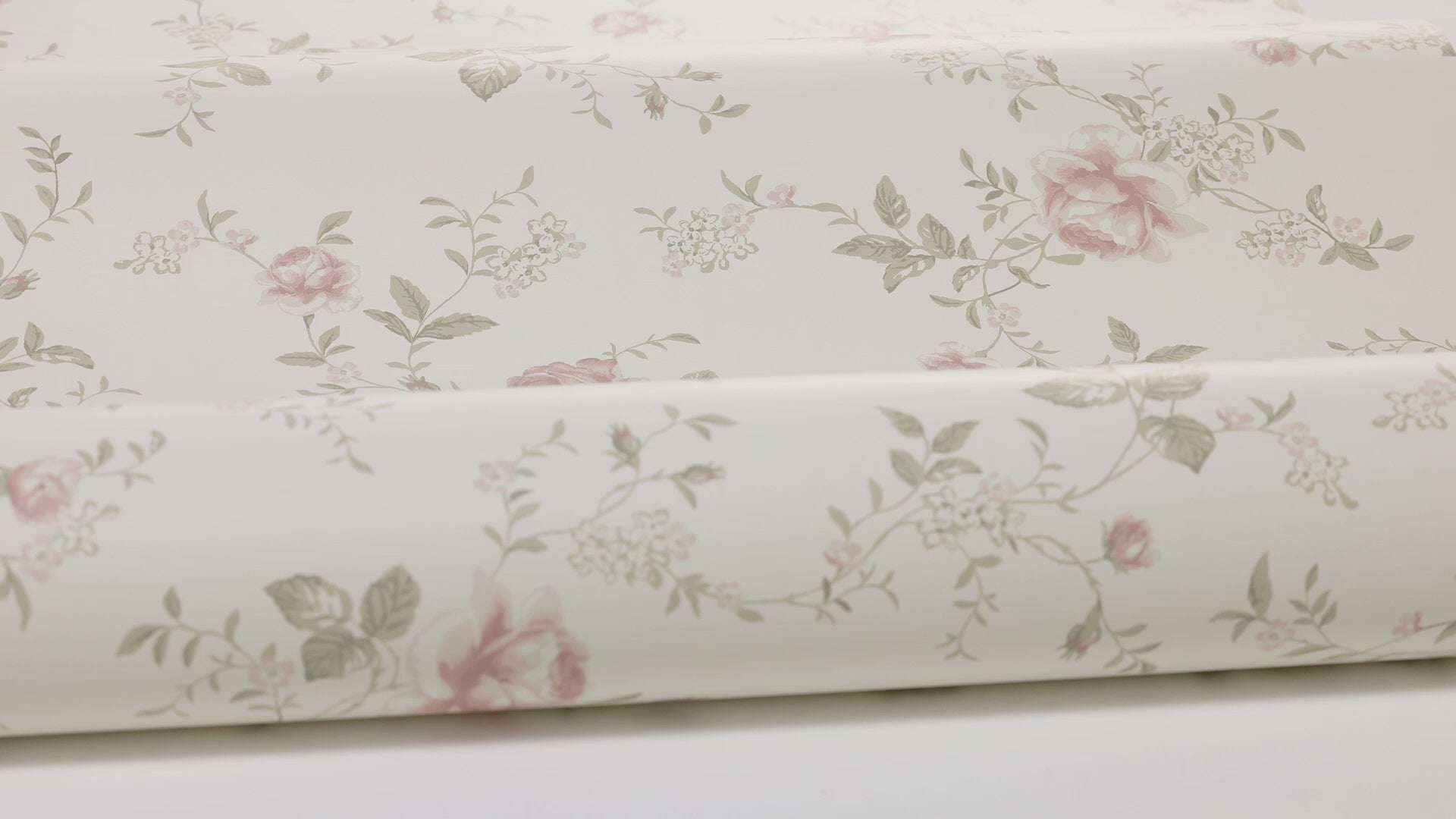 Wandtapijt met plantenmotief ROSE GARDEN wit