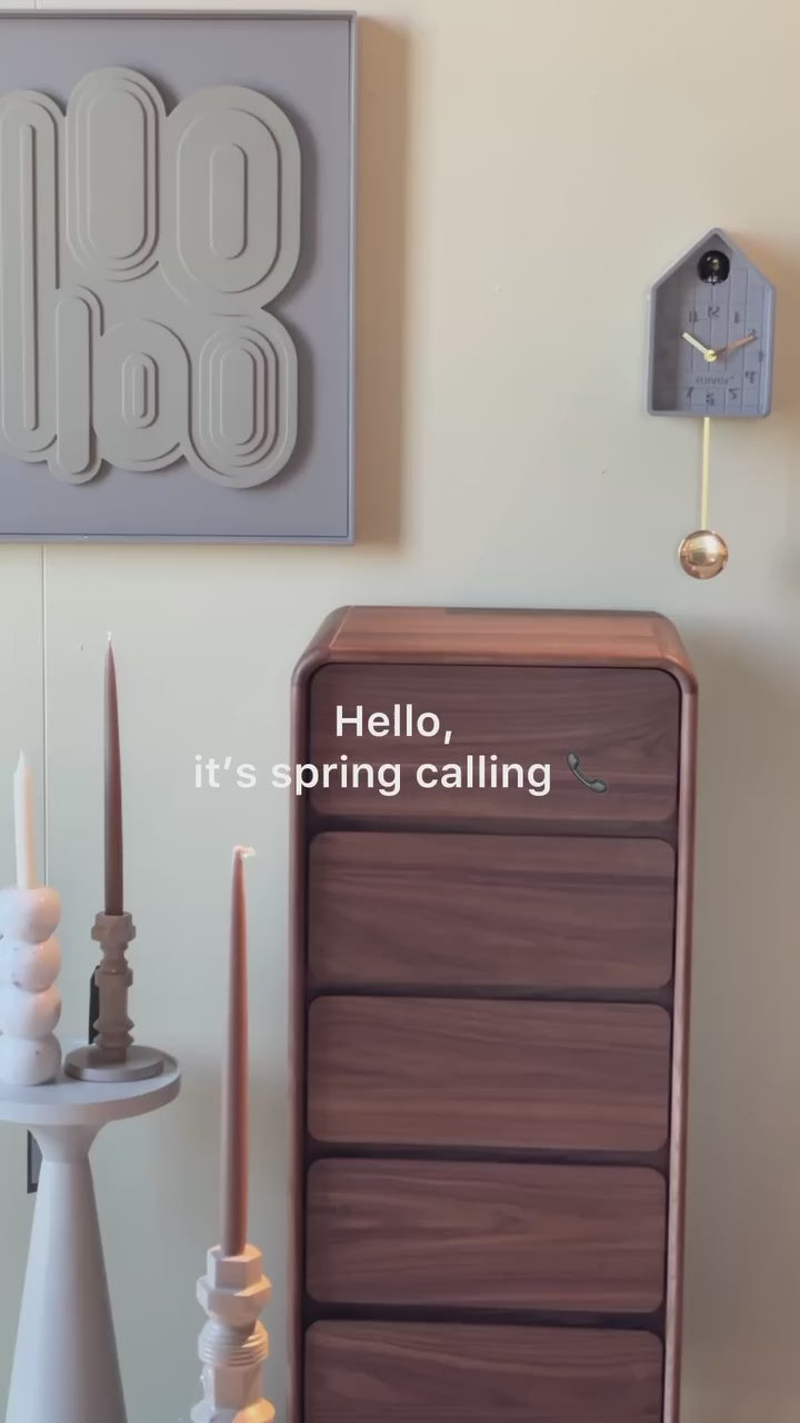 RISE dark veneer chest of drawers