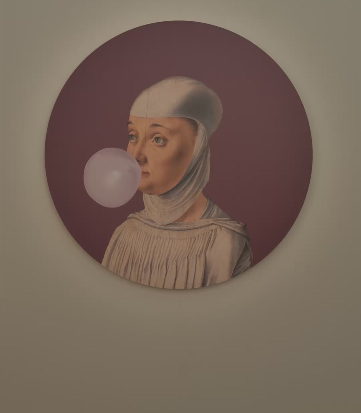 Wall Lamp DOTS LIGHTING - WOMAN WITH BUBBLE GUM dark purple