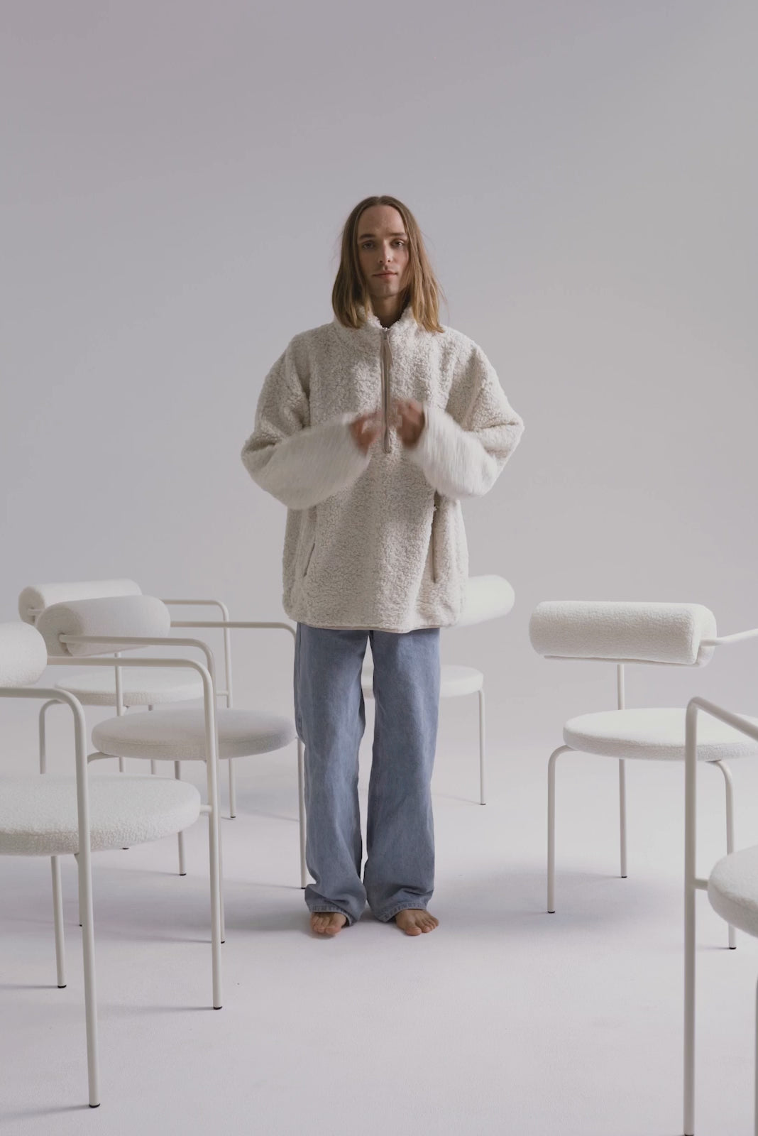 SAGE Armchair Upholstered with Metal Base