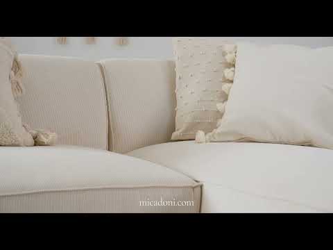 Velvet chaise left -sided salmon pad