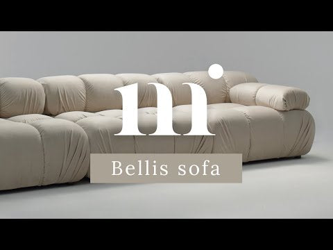 Modulaire open rechter BELLIS bank in beige bouclé