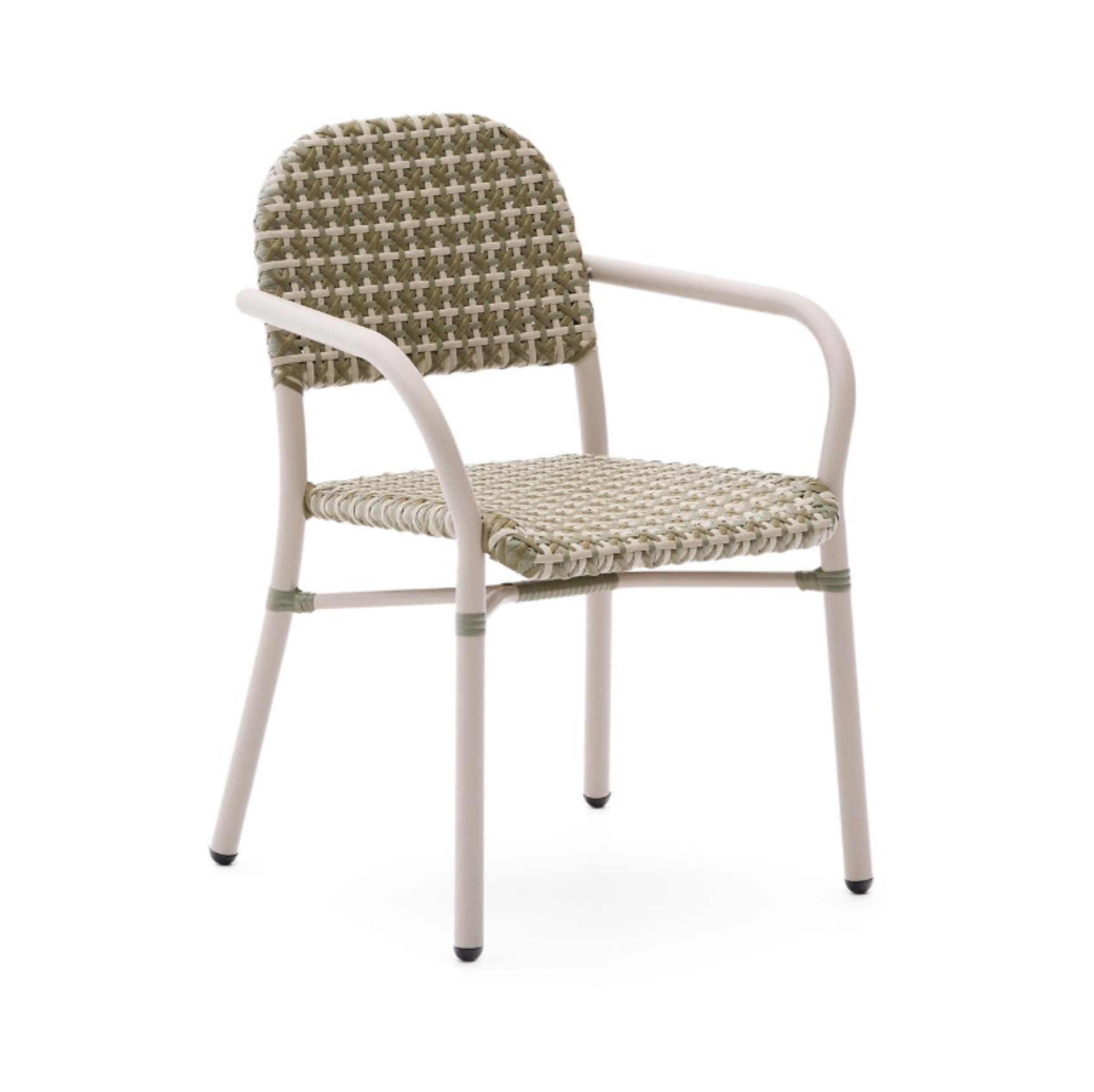Tuccia Rattan garden chair with an aluminum base
