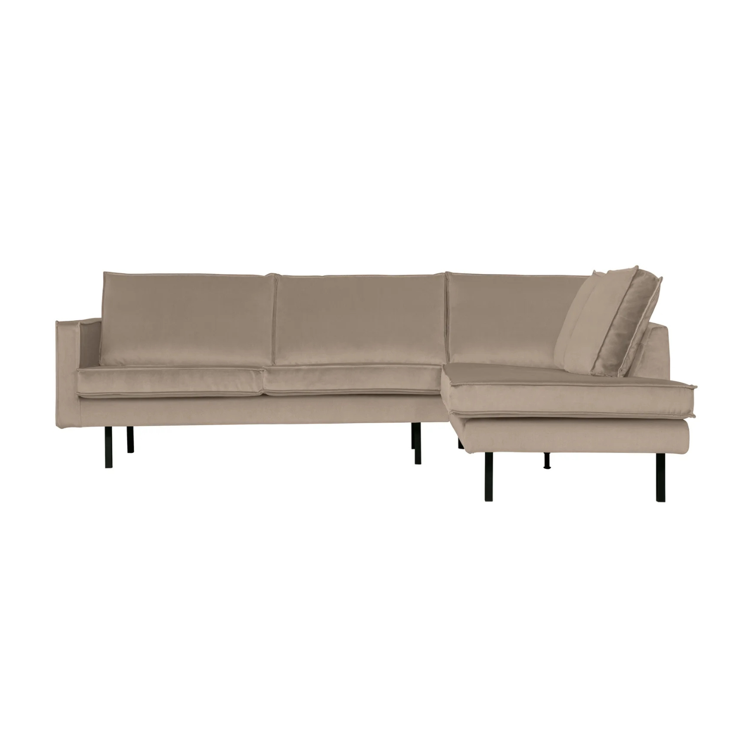 Velvet corner sofa right -sided rodeo khaki