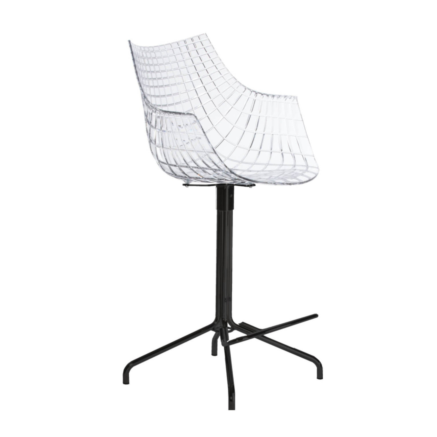 Hocker MERIDIANA transparant met zwarte basis