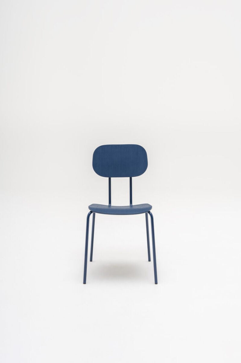 Krzesło NEW SCHOOL podstawa czworonożna niebieski [Milena] MDD    Eye on Design