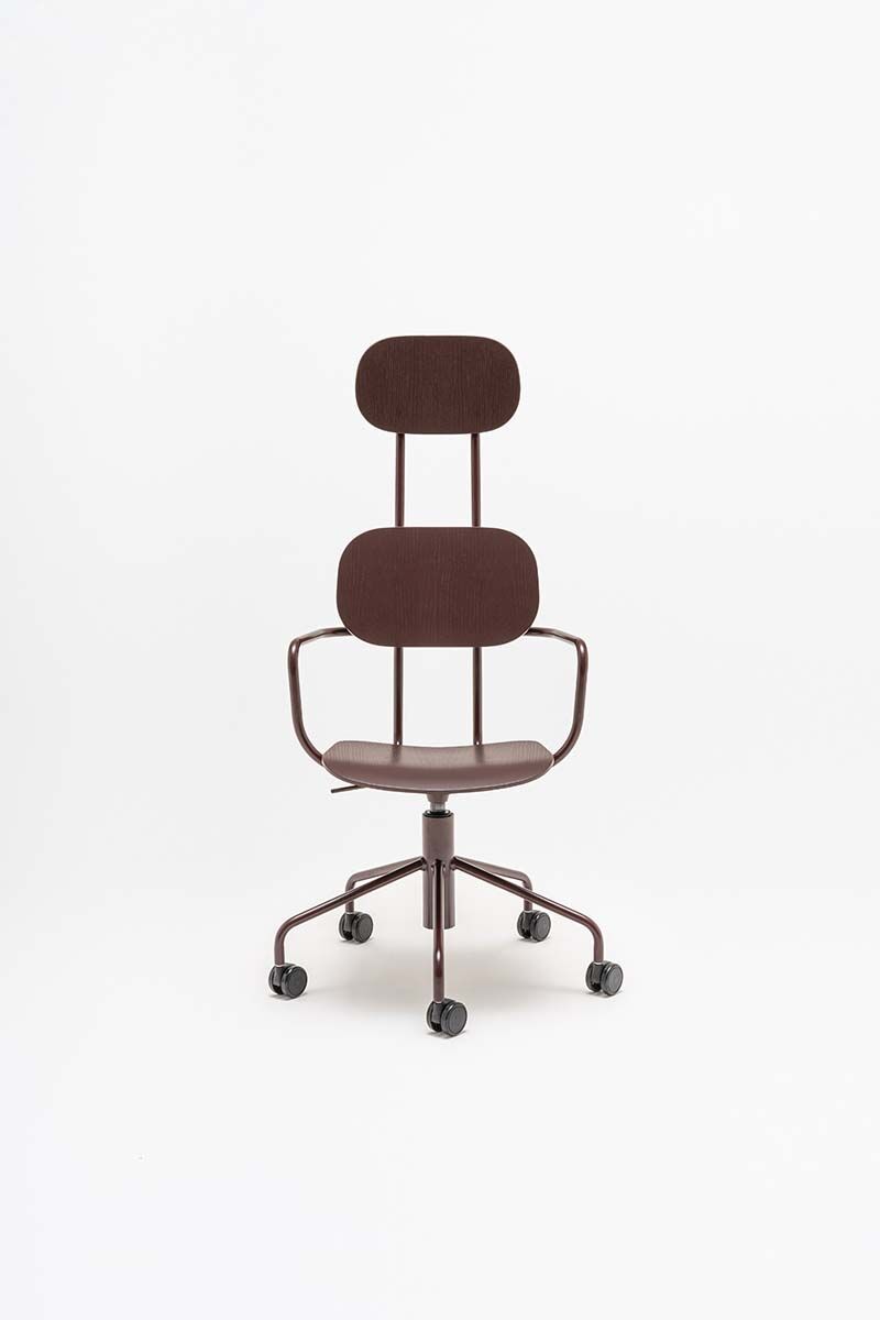 Krzesło z zagłówkiem NEW SCHOOL regulowana podstawa czerwony [Milena] MDD    Eye on Design