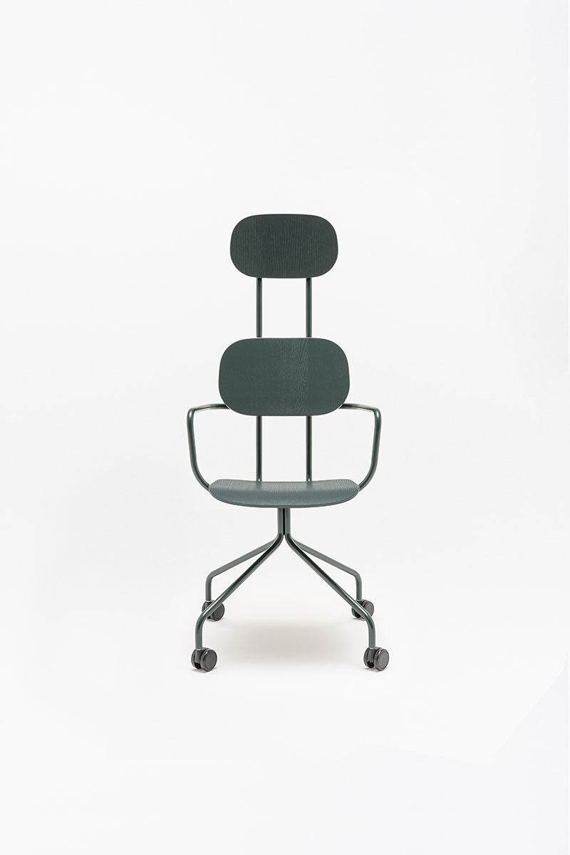 Krzesło z zagłówkiem NEW SCHOOL niebieski [Milena] MDD    Eye on Design