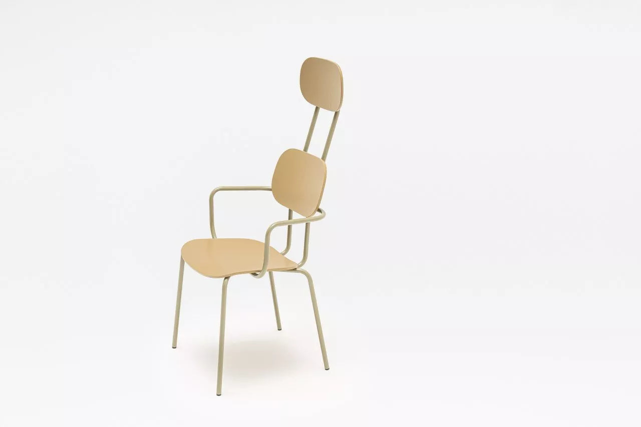 Krzesło z zagłówkiem NEW SCHOOL podstawa czworonożna ceglasty [Milena] MDD    Eye on Design