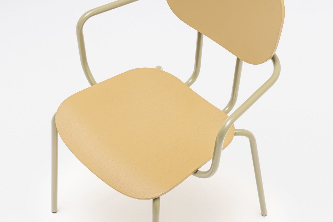 Krzesło z zagłówkiem NEW SCHOOL podstawa czworonożna ciemny szary [Milena] MDD    Eye on Design